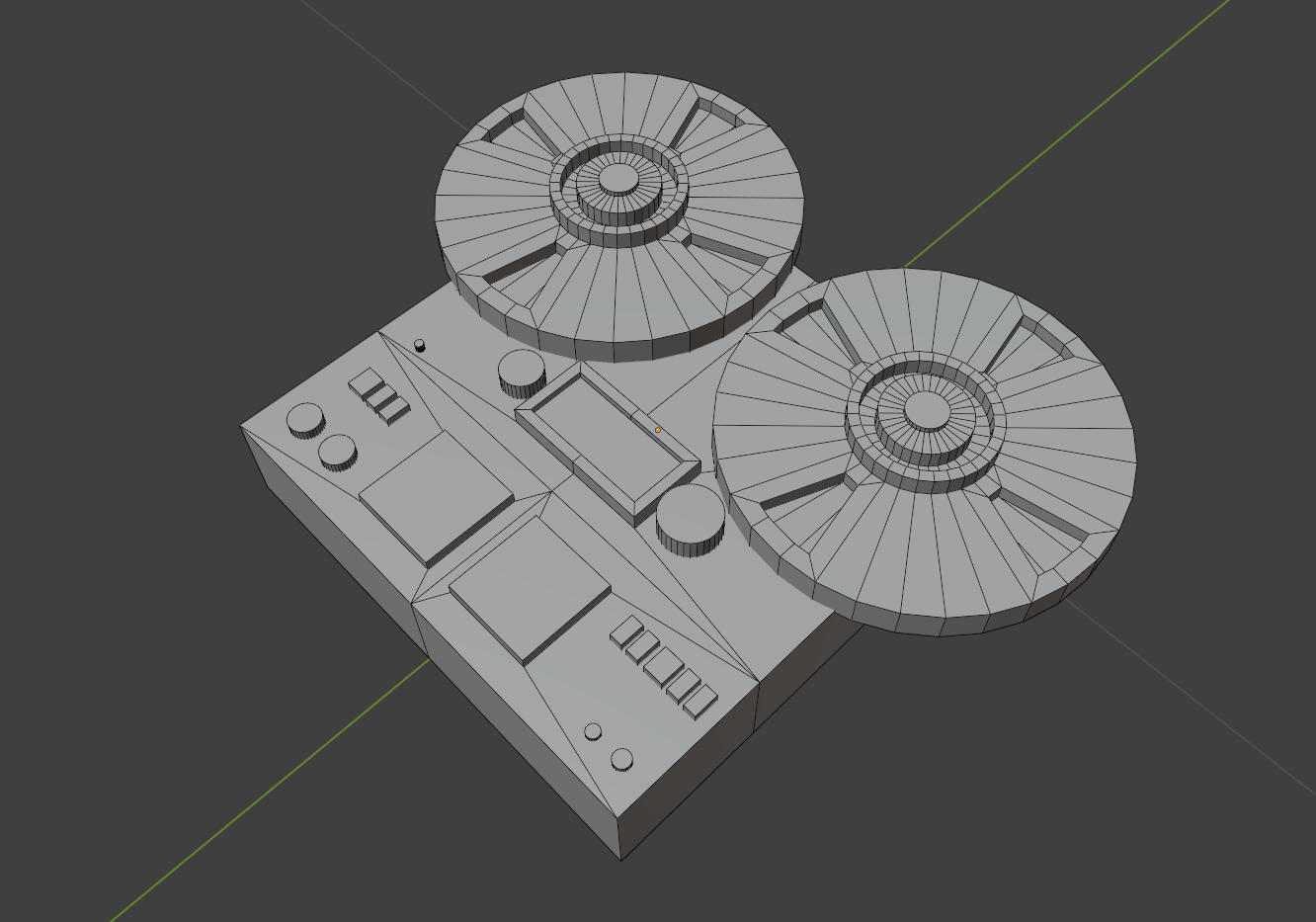 An audio recording device modeled in Blender for the environment of a student-created game titled "BlackPoint"