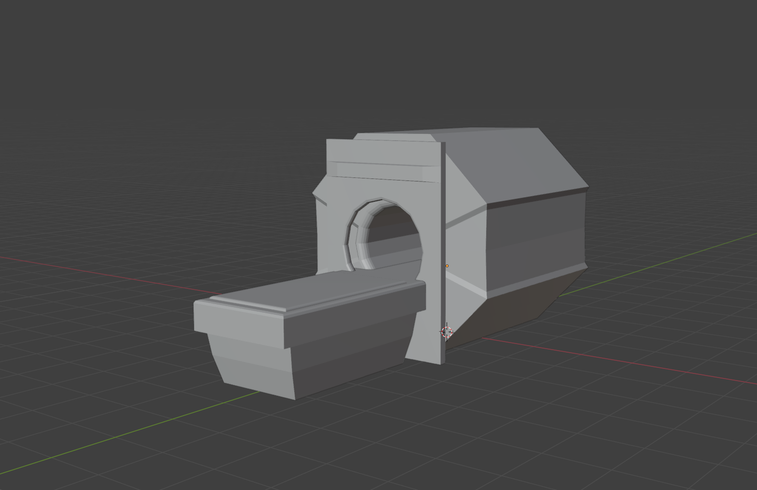 A medical machine modeled in Blender for the environment of a student-created game titled "BlackPoint"