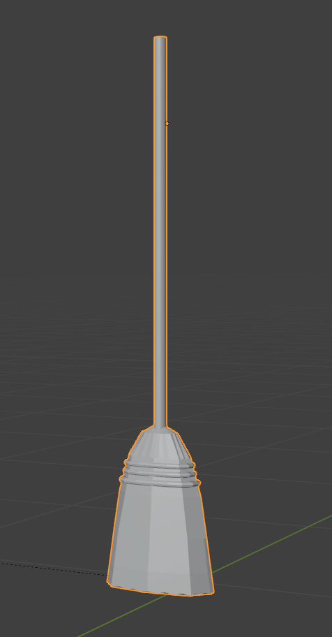 A broom modeled in Blender for the environment of a student-created game titled "BlackPoint"