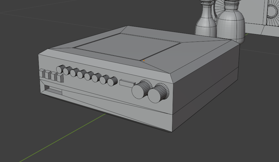 An audio recording device modeled in Blender for the environment of a student-created game titled "BlackPoint"