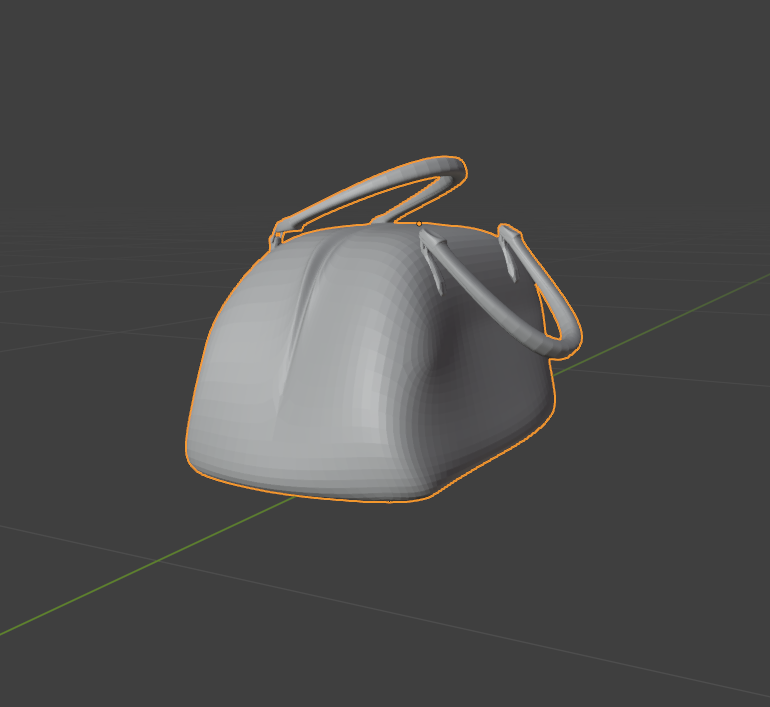 A bag modeled in Blender for the environment of a student-created game titled "BlackPoint"