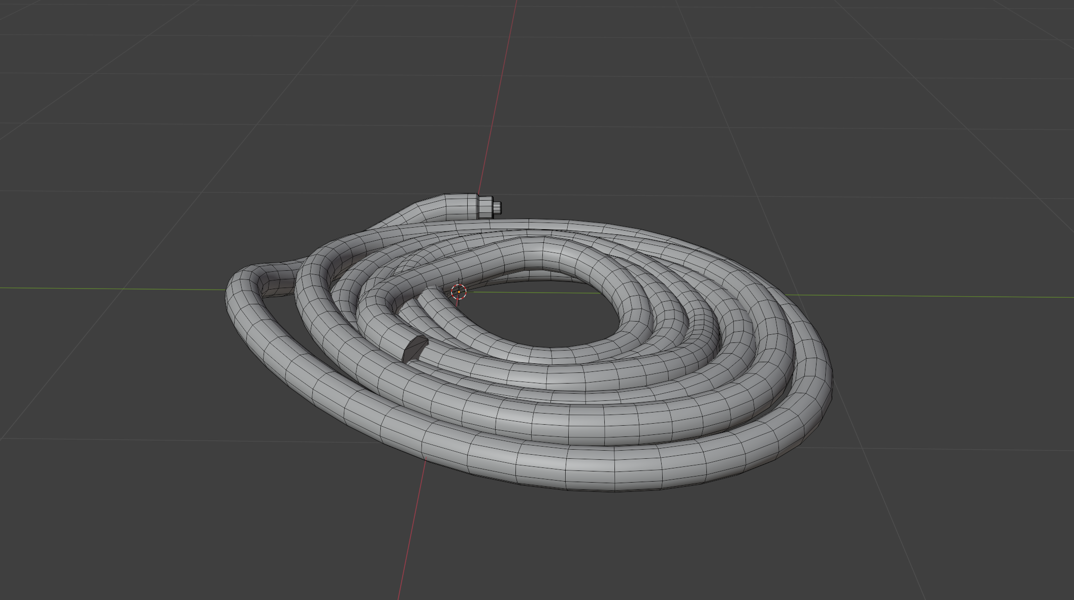 A pile of coils modeled in Blender for the environment of a student-created game titled "BlackPoint"