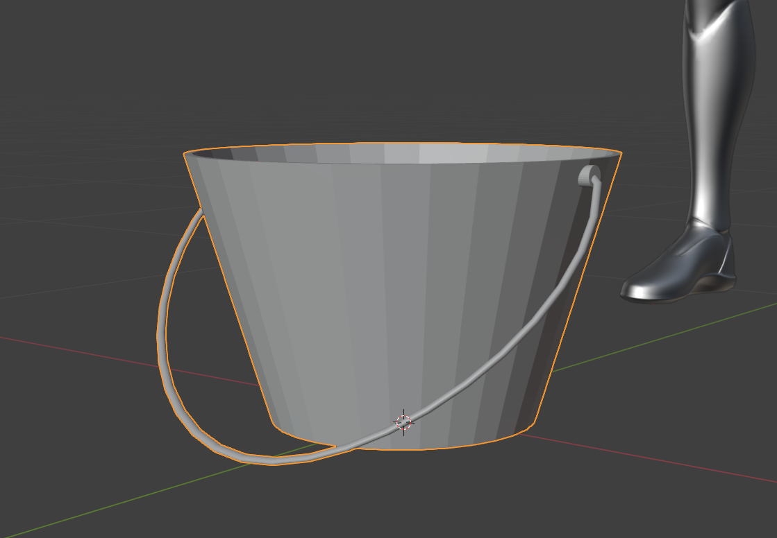 A bucket modeled in Blender for the environment of a student-created game titled "BlackPoint"