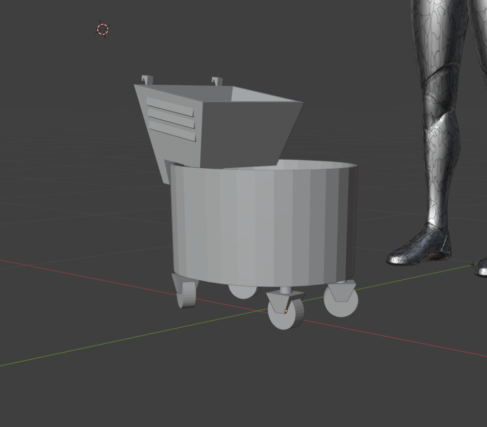 A mop bucket modeled in Blender for the environment of a student-created game titled "BlackPoint"