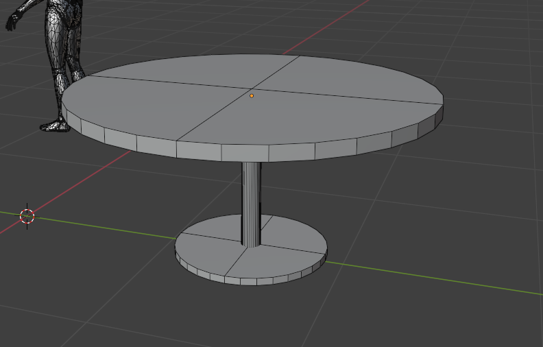 A table modeled in Blender for the environment of a student-created game titled "BlackPoint"