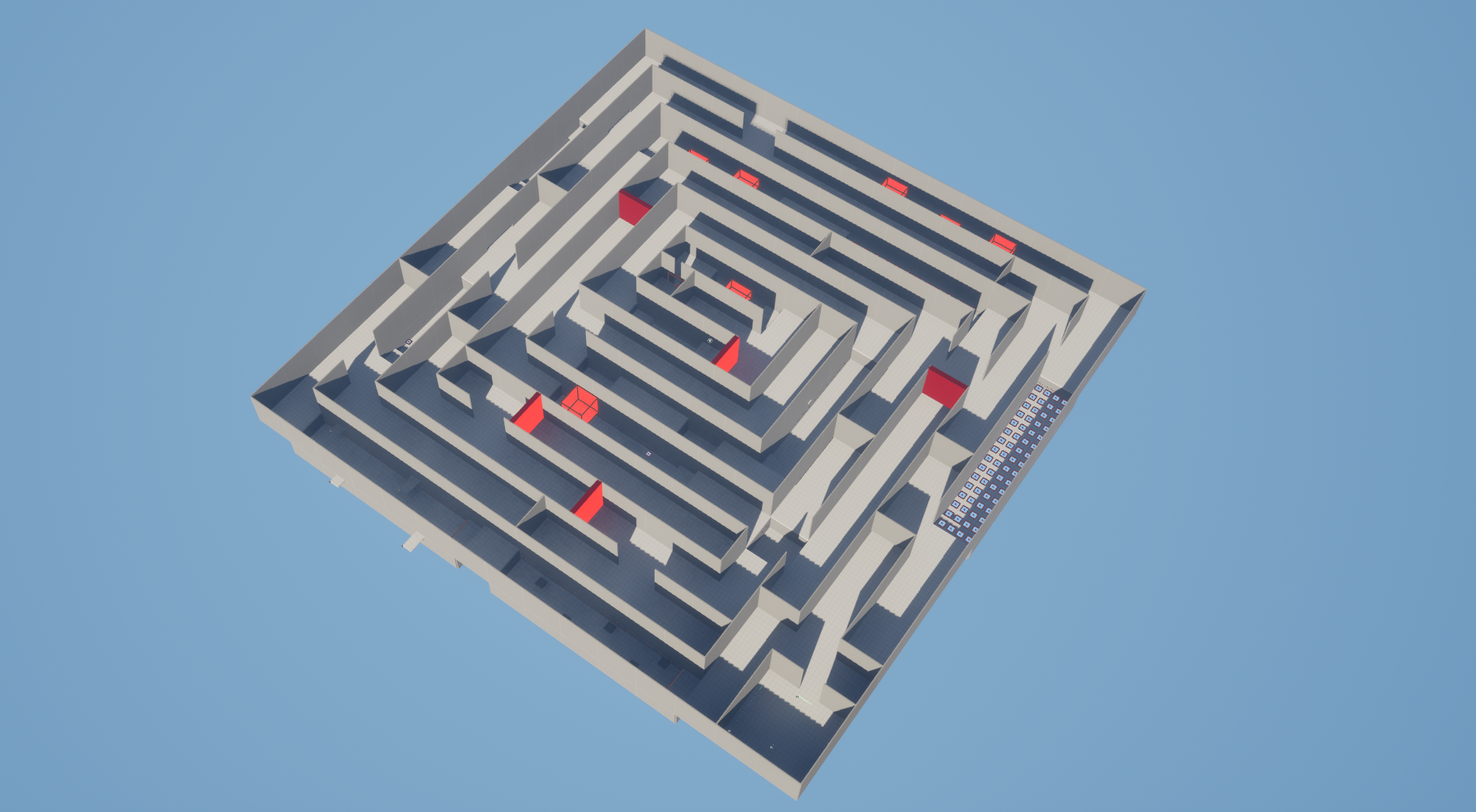 A third-person maze level designed, built, and programmed by me