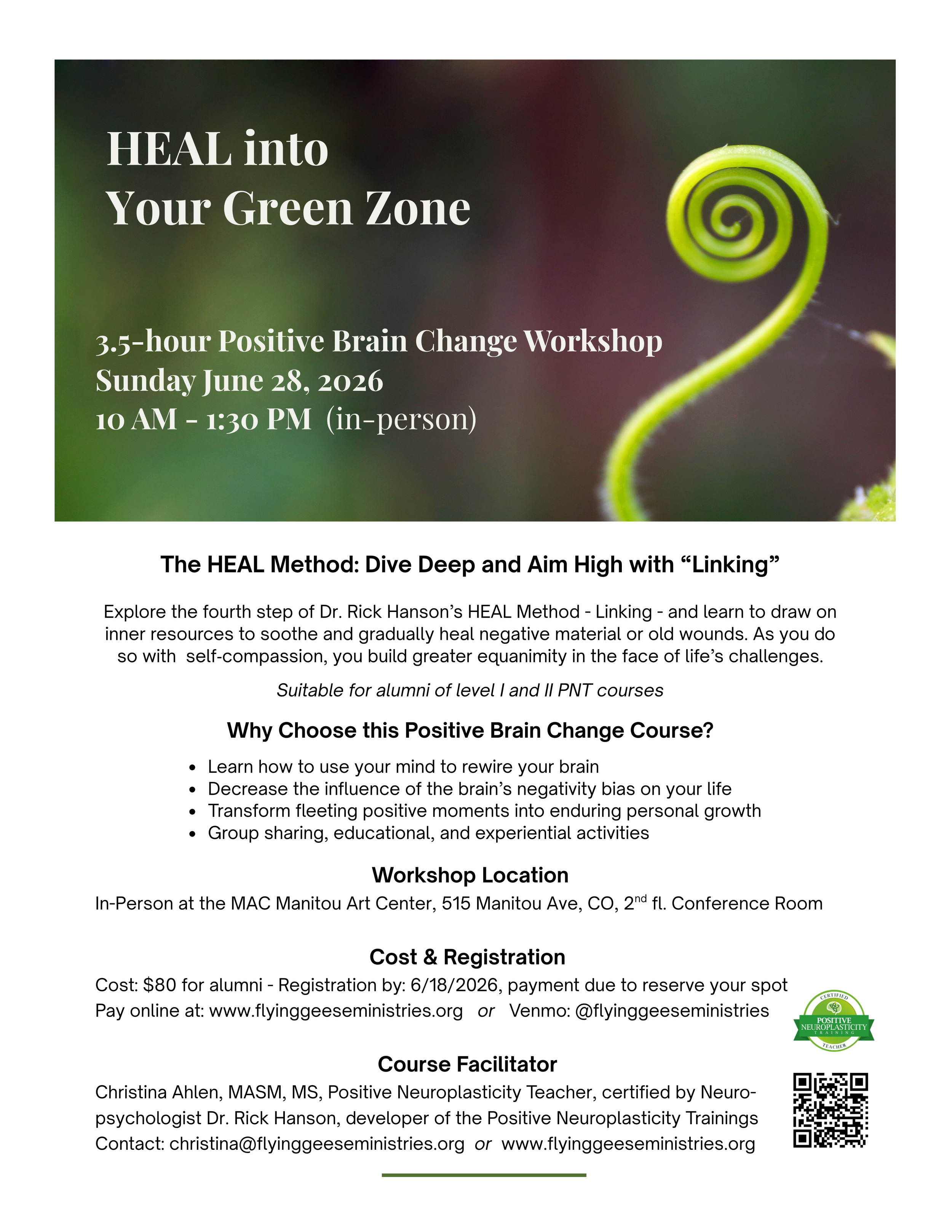 LEVEL II ALUMNI - HEAL into the Green Zone