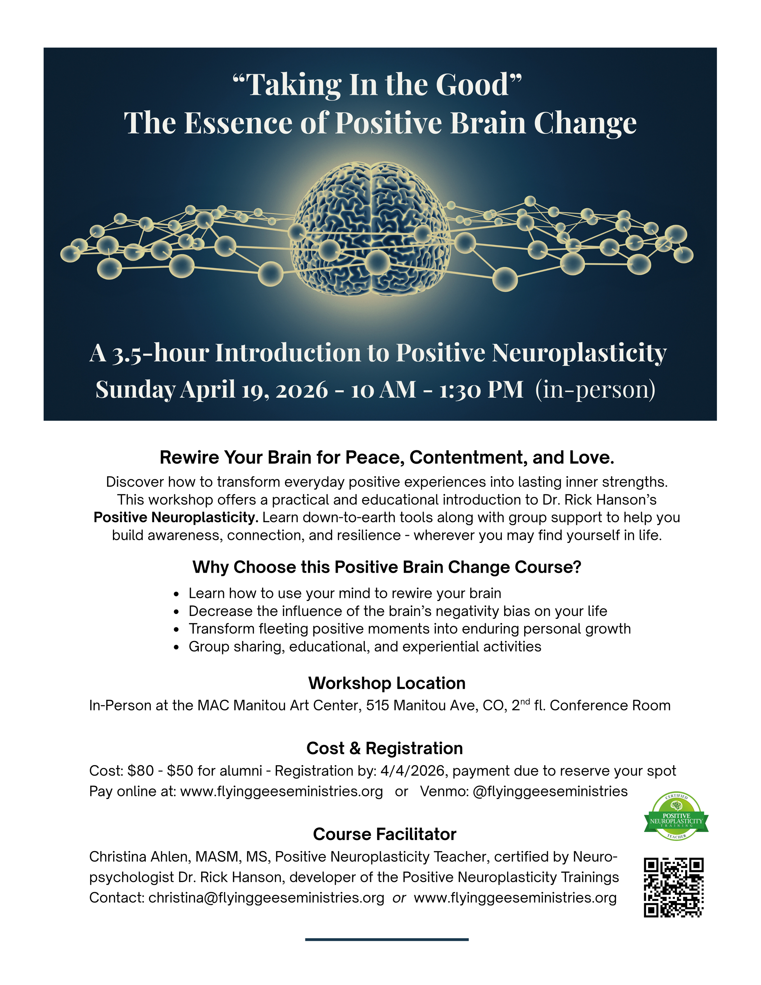 ALUMNI  - The Essence of Positive Neuroplasticity - 3.5-hour Workshop