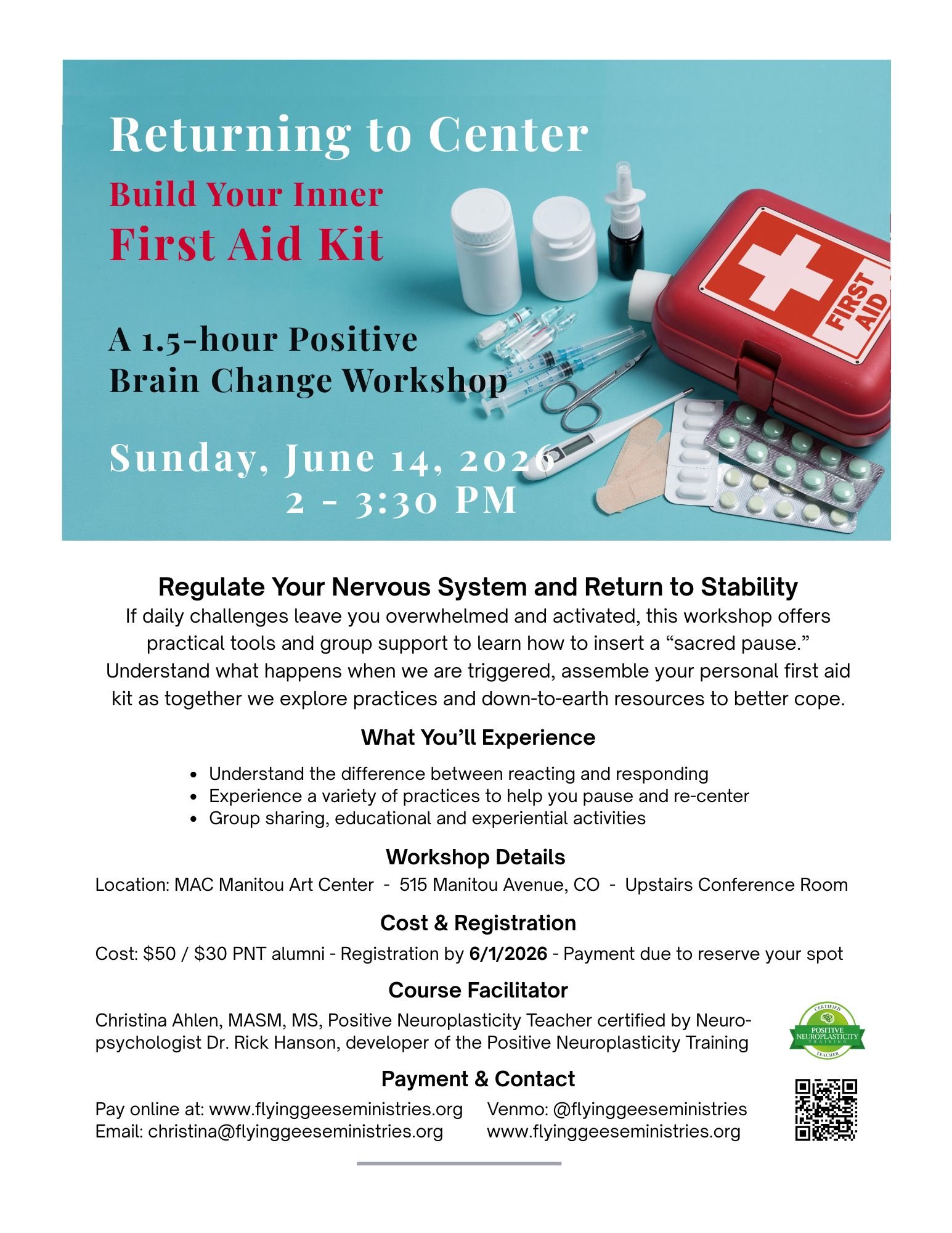 ALUMNI - Returning to Center - Build Your Inner First-Aid Kit (1.5 hrs)