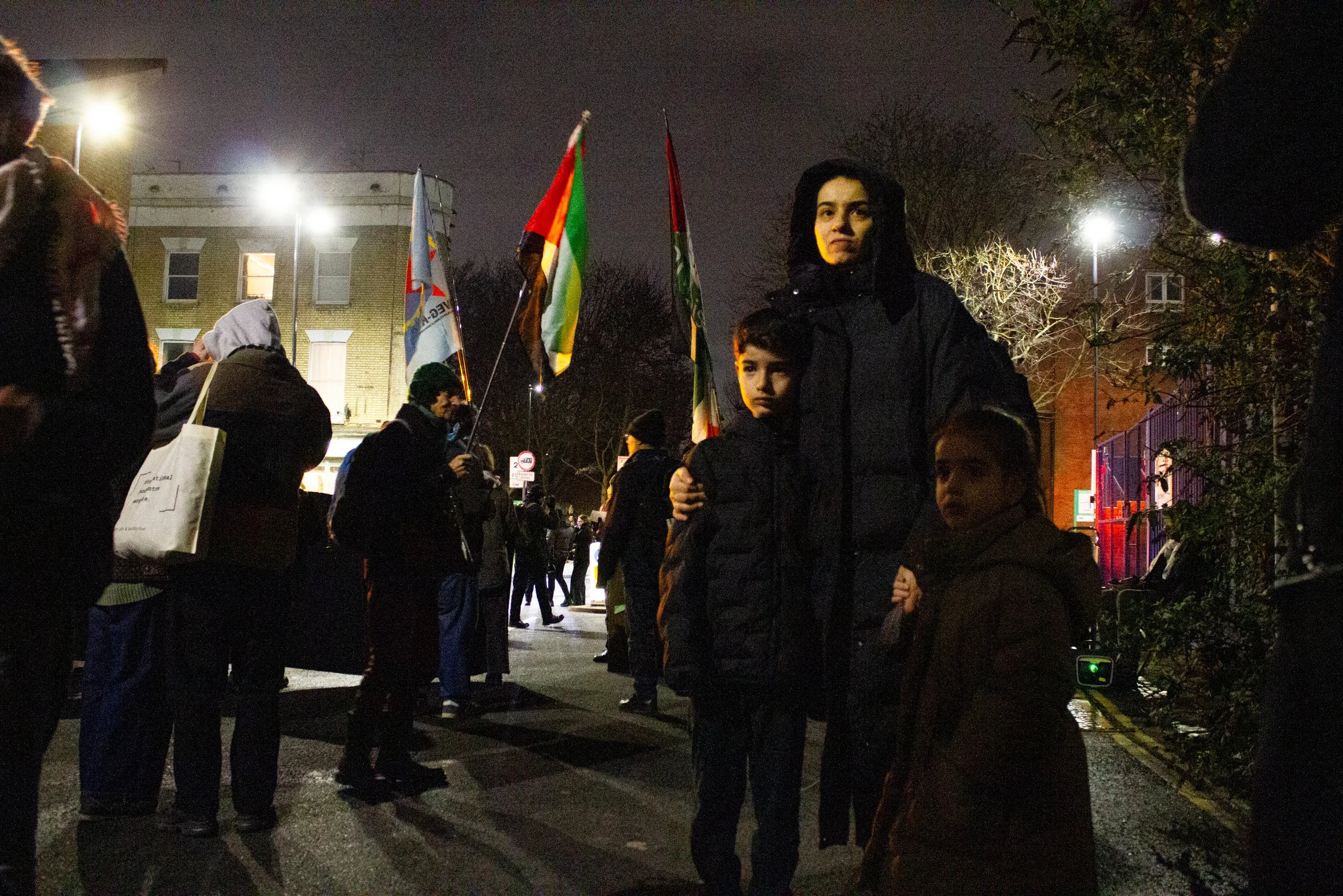 Protestors outside HMP Pentonville, where Kamran Ahmed was on hunger strike, 2026.