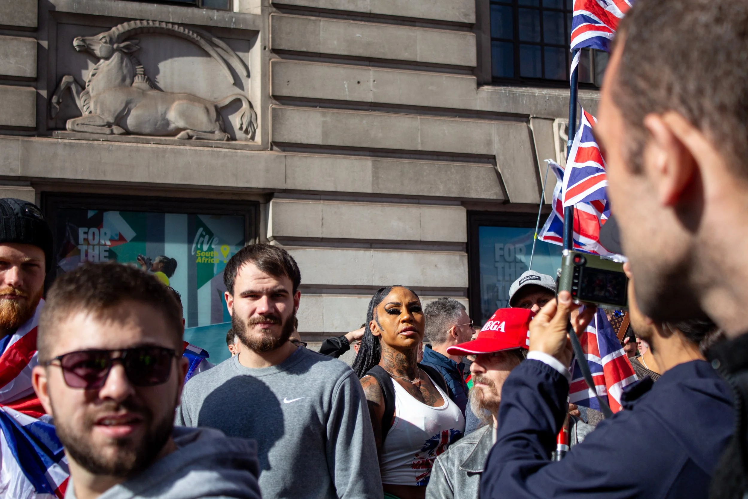 A lady on the far-right.