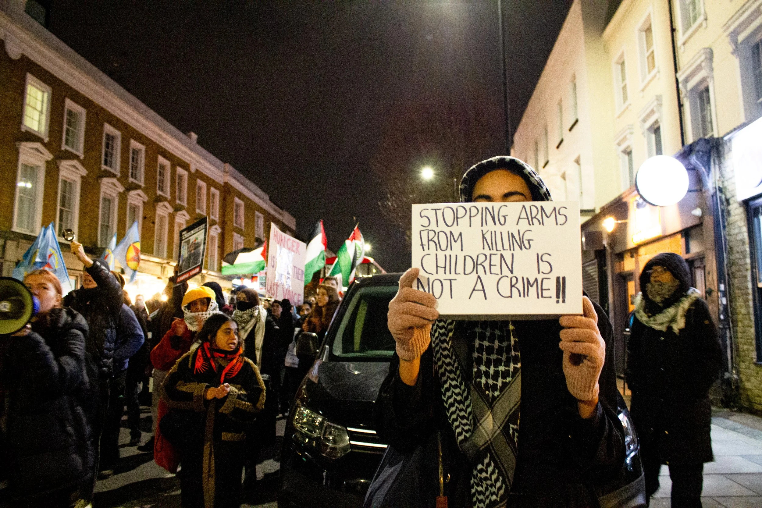 Protestors march from HMP Pentonville to King's Cross / Maktoob Media, 2026.