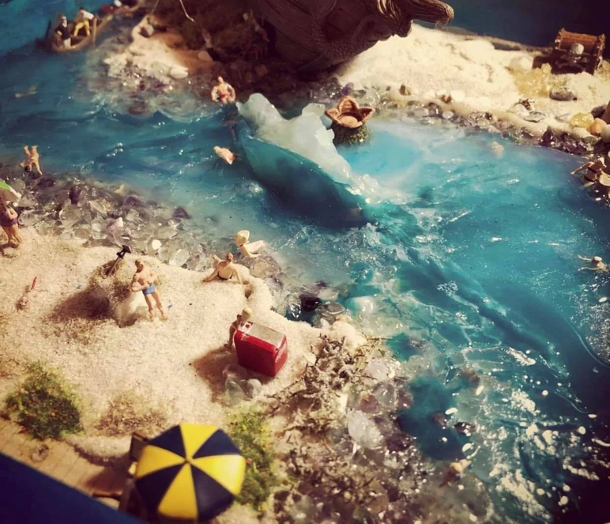 A beach diorama