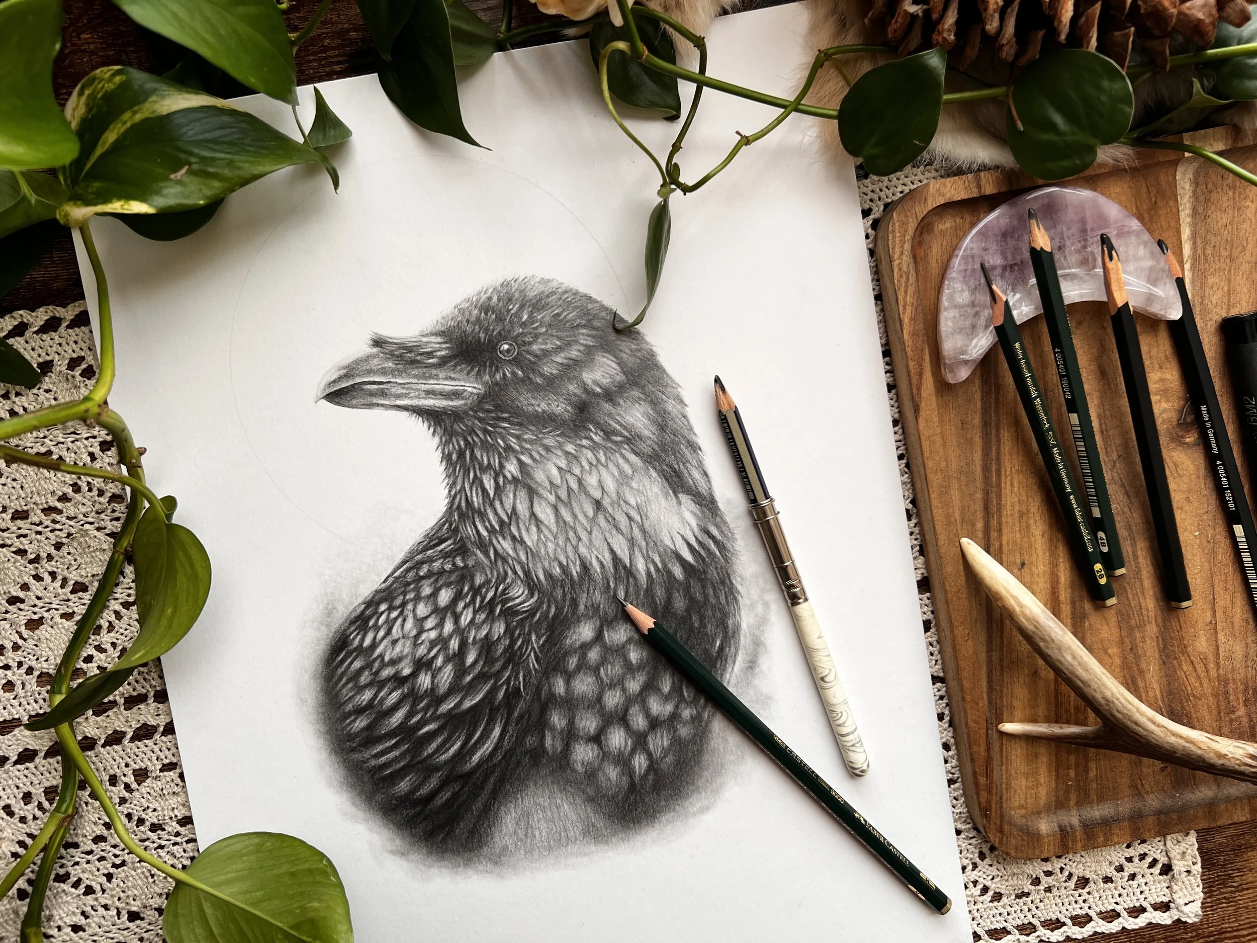 On ravens, graphite and quietude