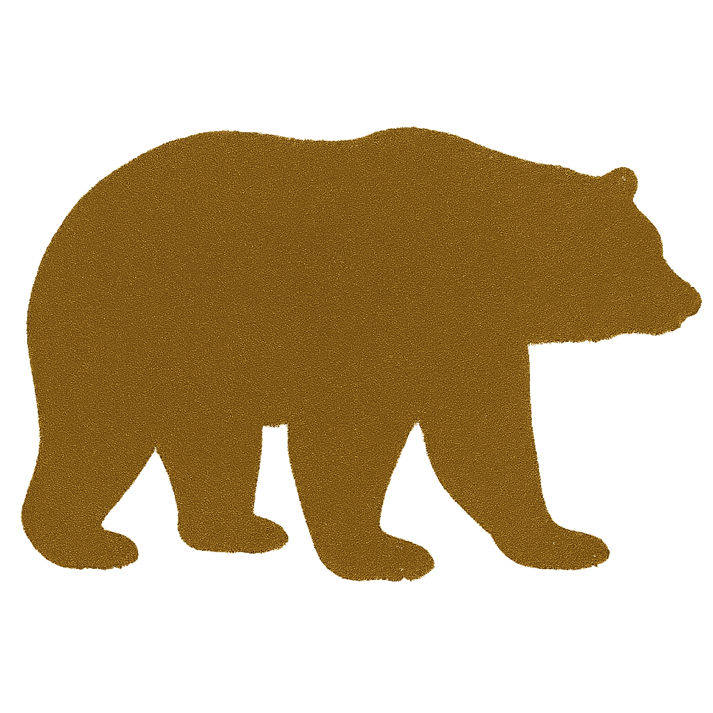 Silhouette of a bear walking