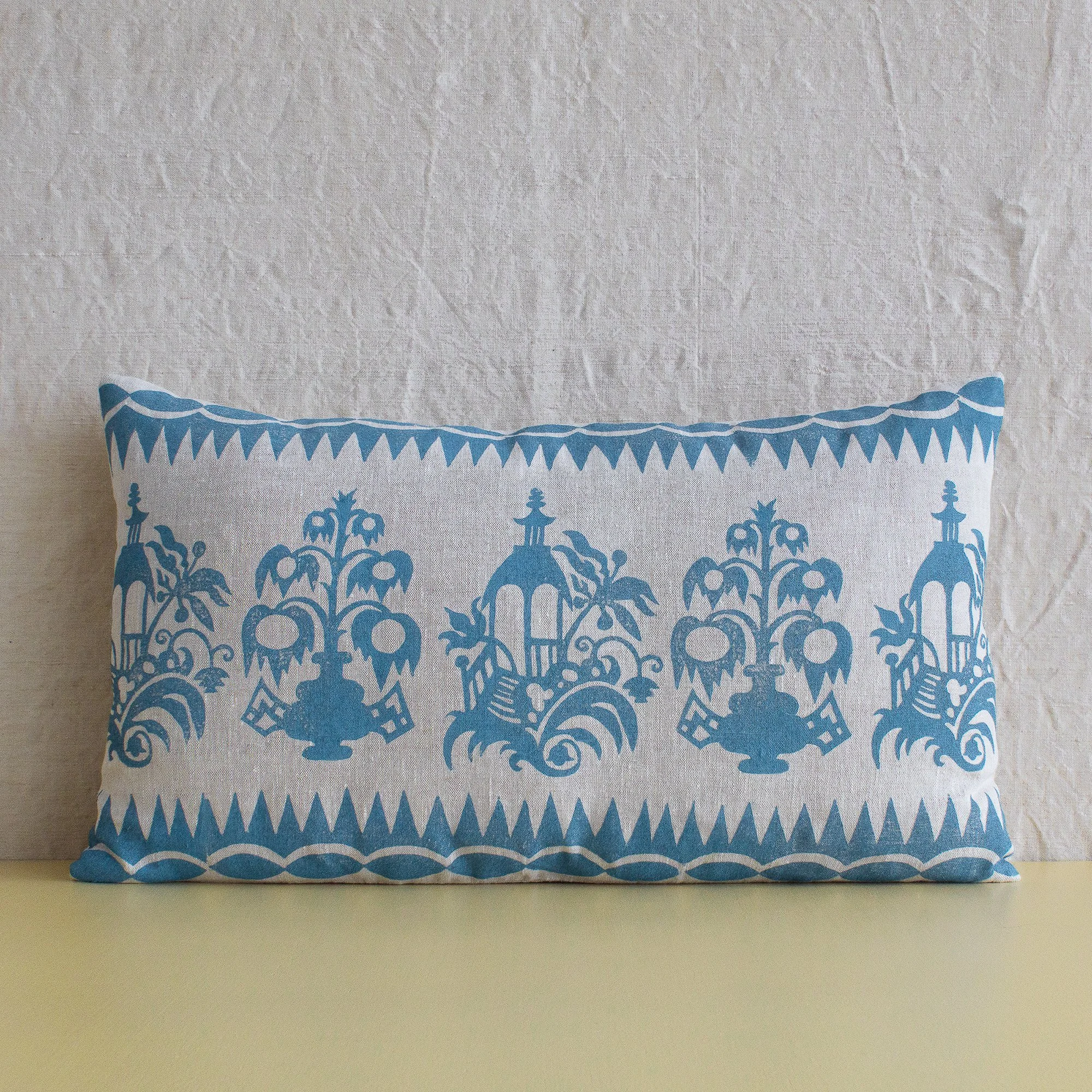 Old Cathay with Border Lumbar Pillow