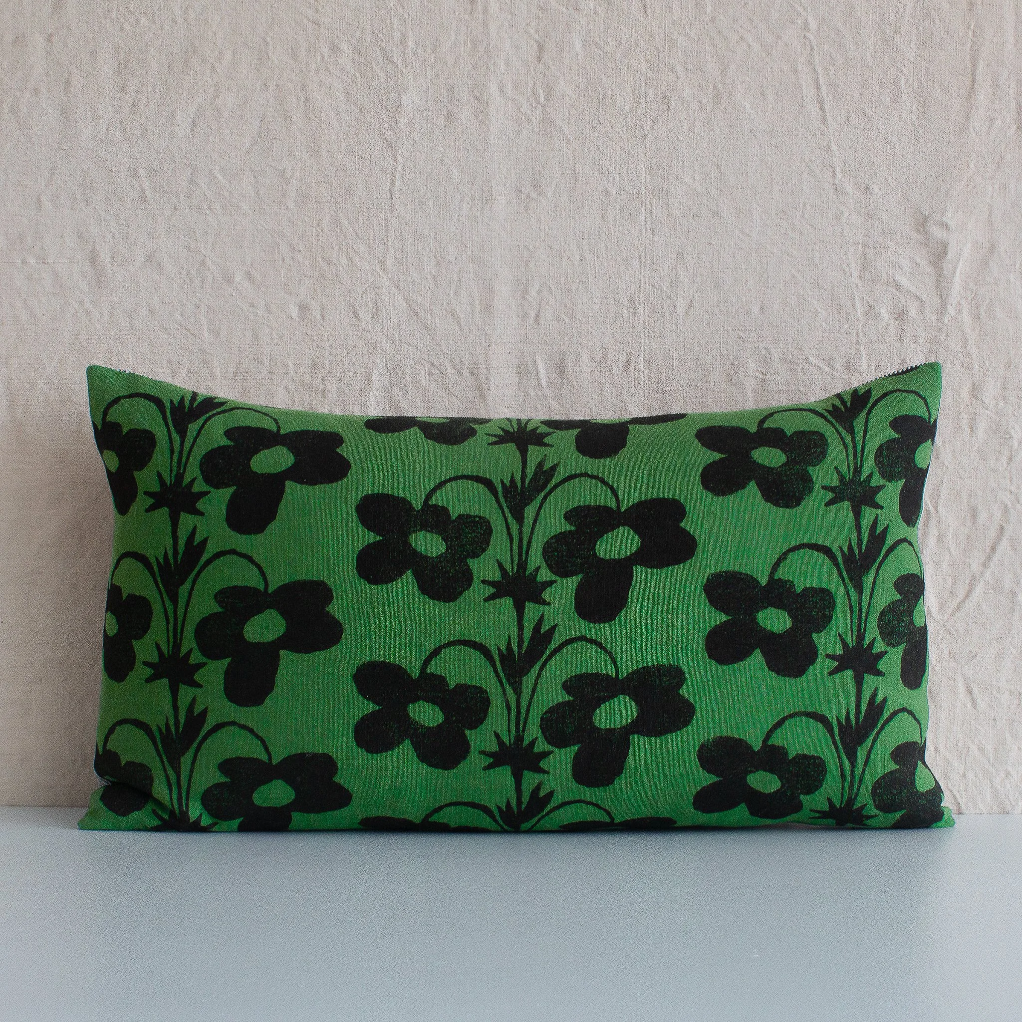 Charlie's Flowers Lumbar Pillow