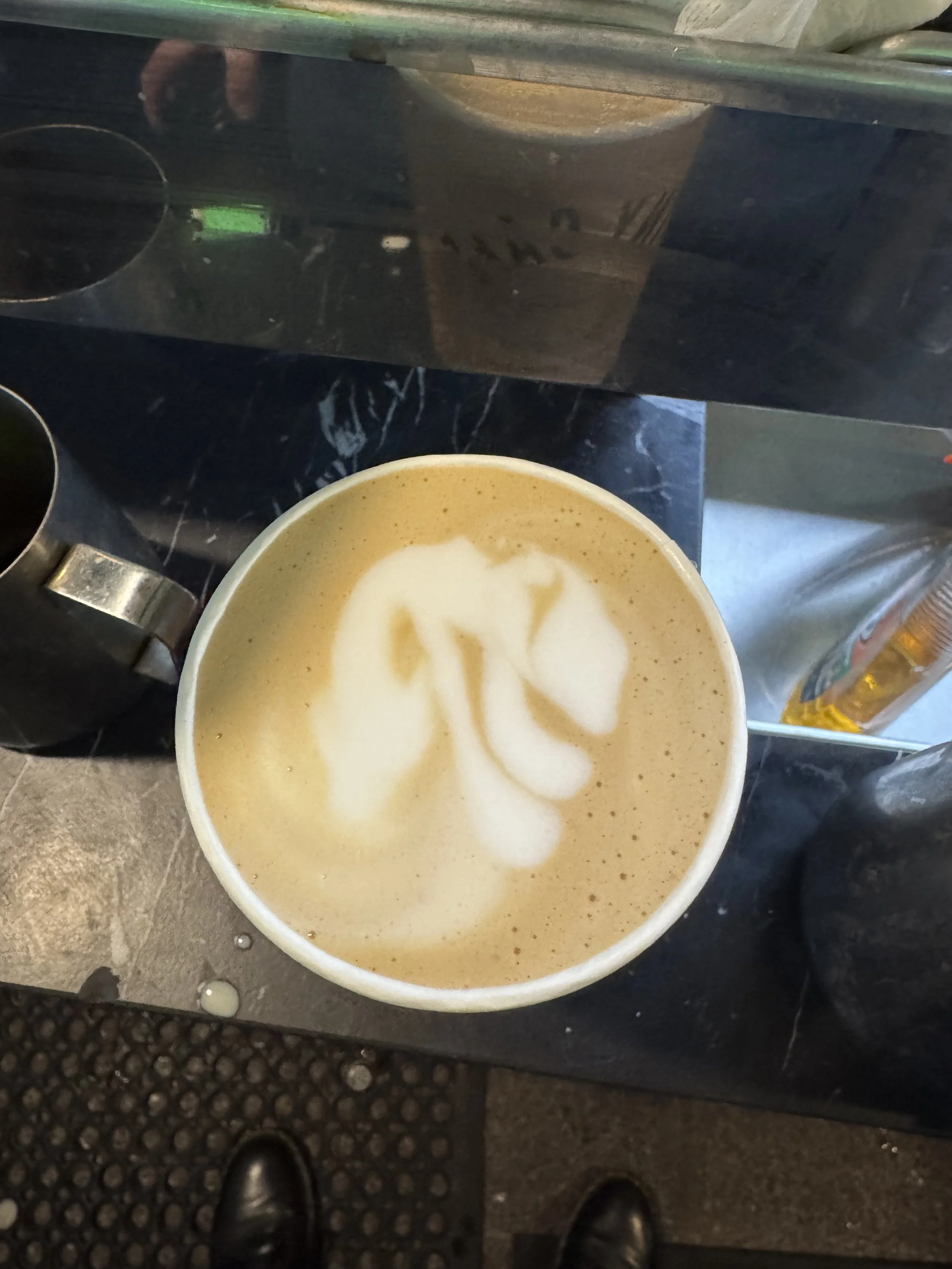 Two-headed monster (latte to-go)
