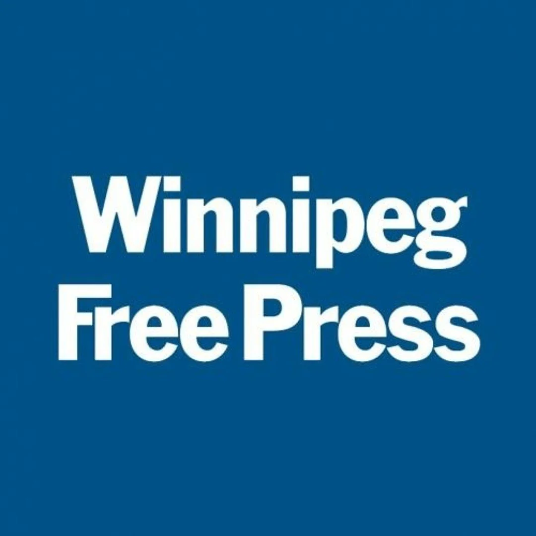 Winnipeg Free Press logo on a blue background.