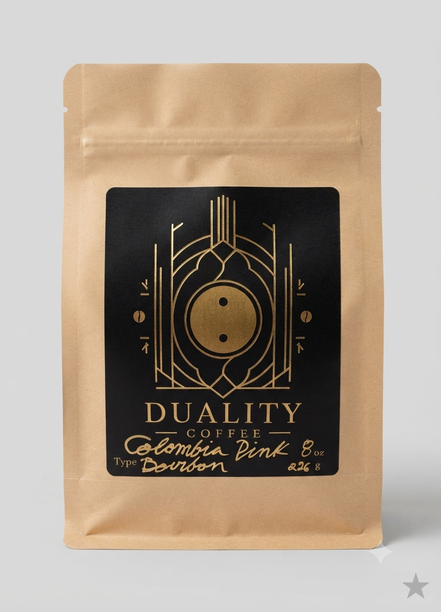 Colombia pink bourbon studio image of bag