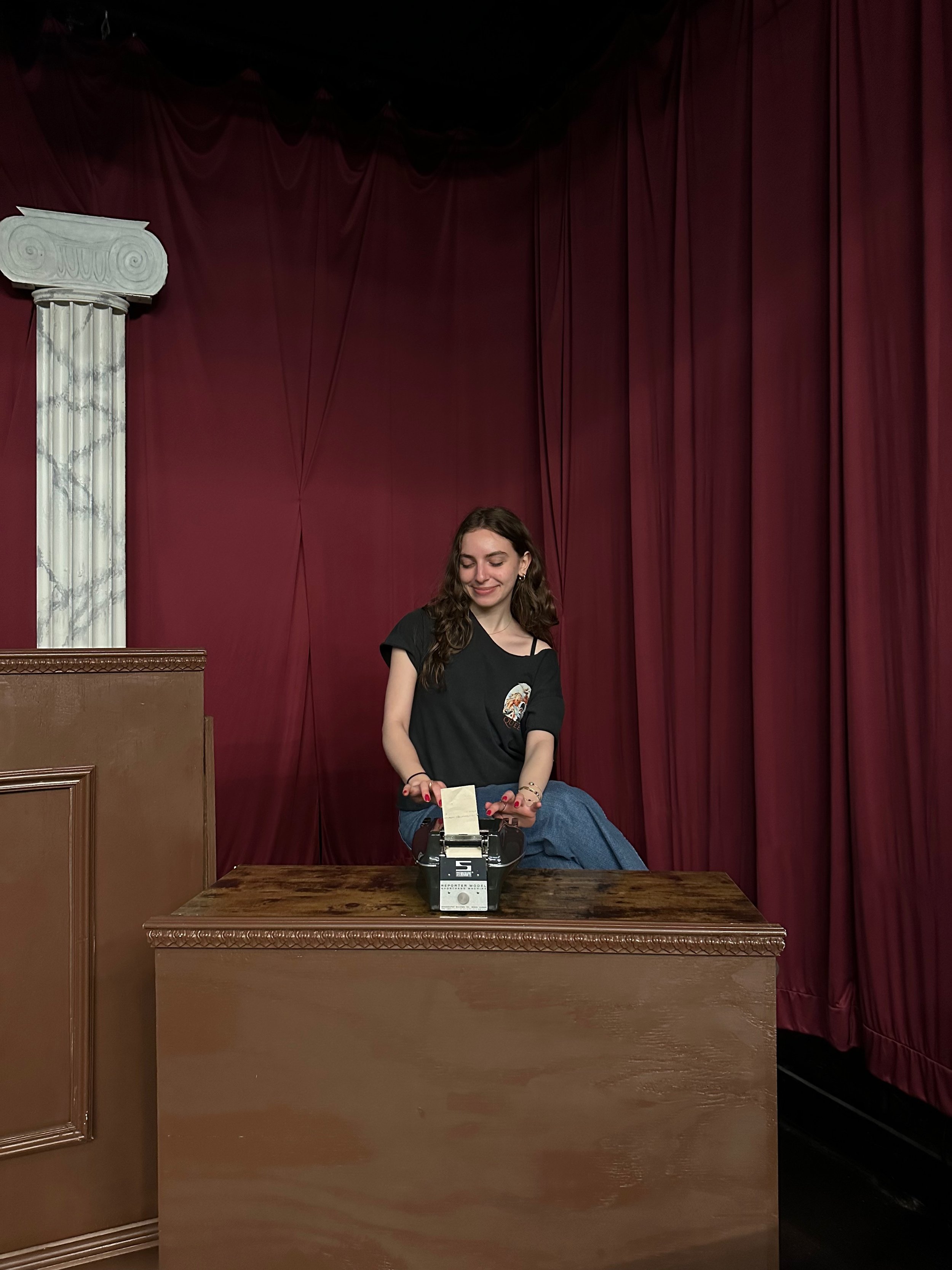 a props designer and her stenograph