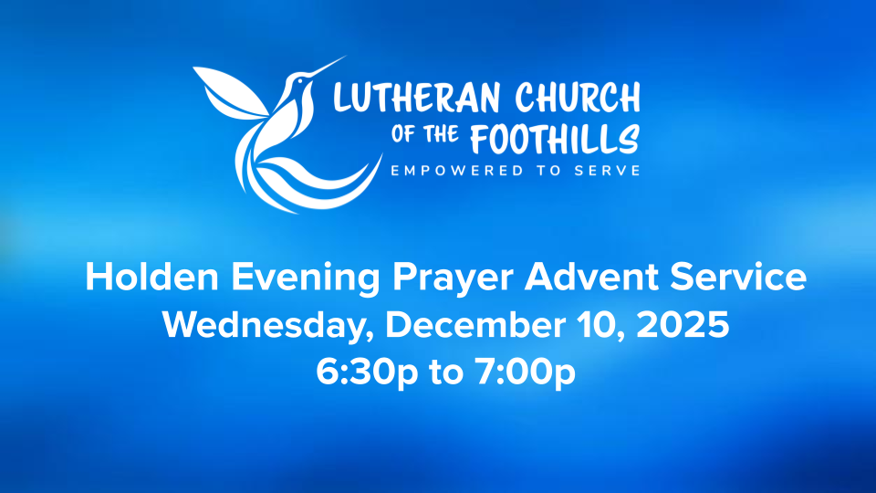 December 10, 2025 - 2nd Wednesday of Advent Service