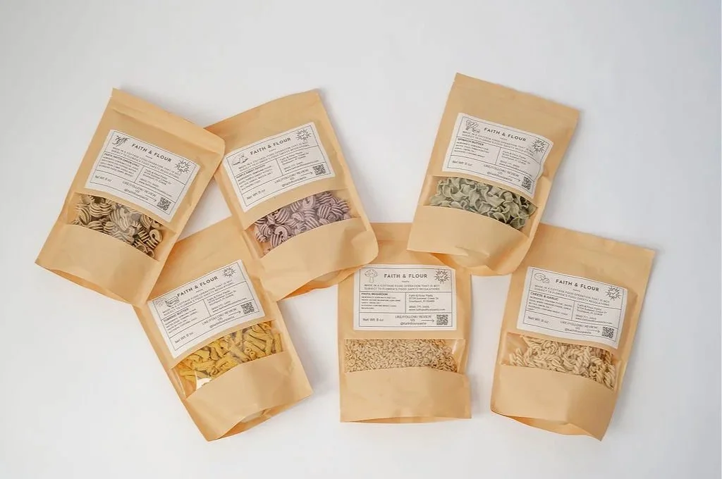 Flavored duck egg pasta that is made with farm fresh clean ingredients. flavored pasta.