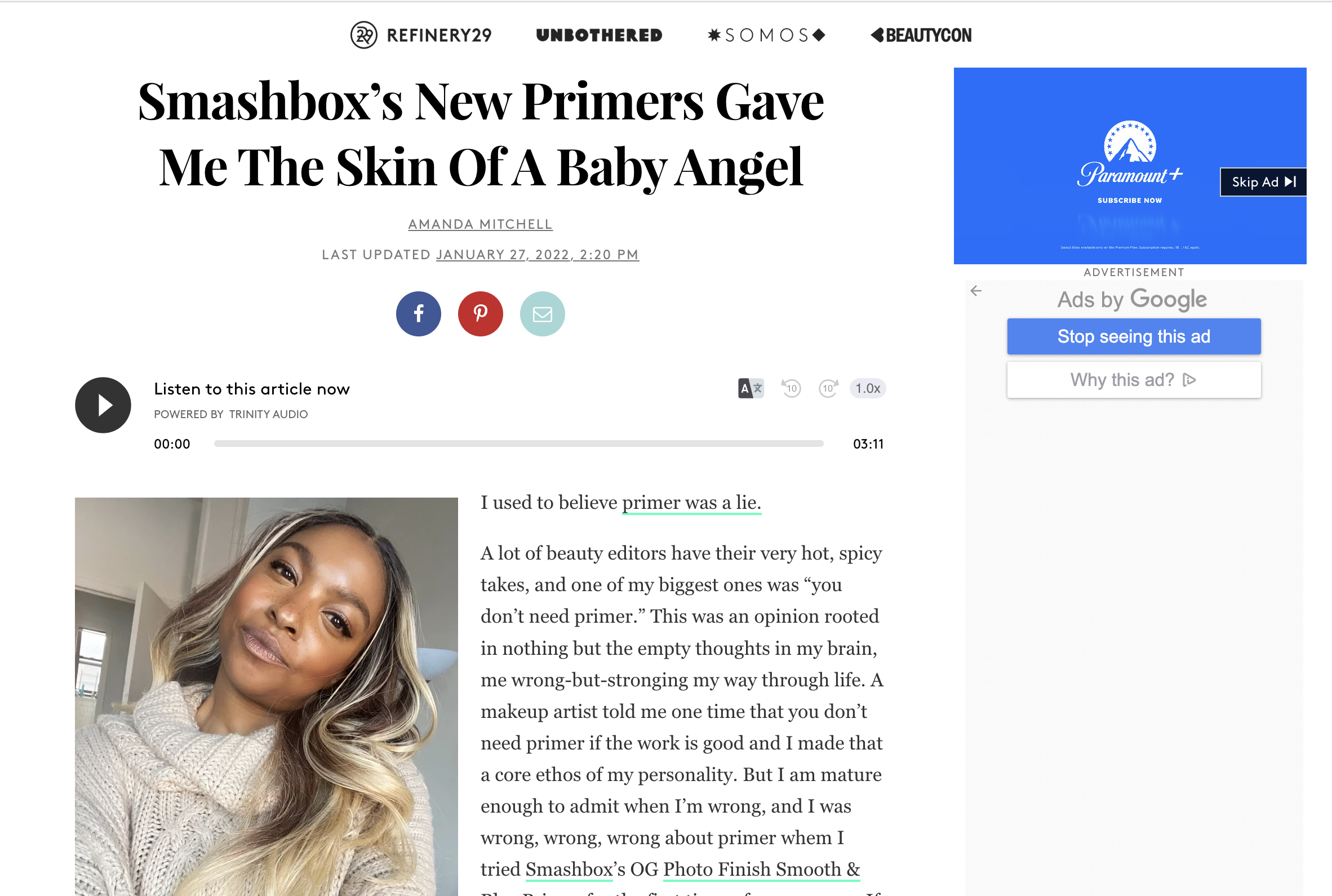 Refinery 29 covers the launch of Smashbox Cosmetics Photo Finish Silkscreen Primers