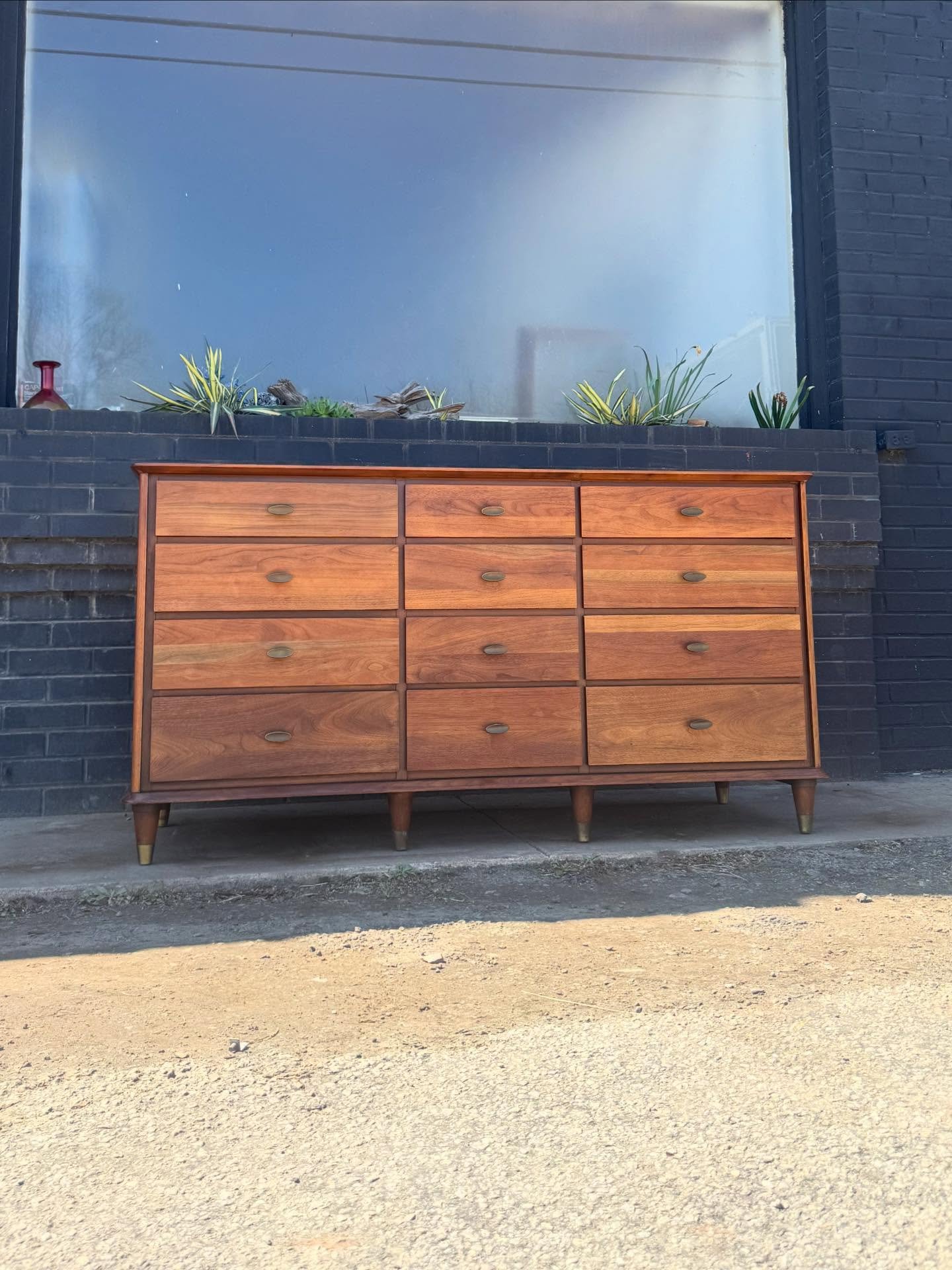 Available ! 
- - 
$895: Vintage Low 12-Drawer Dresser Refinished 
- - 
Dimensions: 60-21-32H 
- - 
Free Delivery: DC, VA, MD, NC 
- - 
#mcm #midcenturyfurniture #midcentury #midcenturymodern midcenturydesign