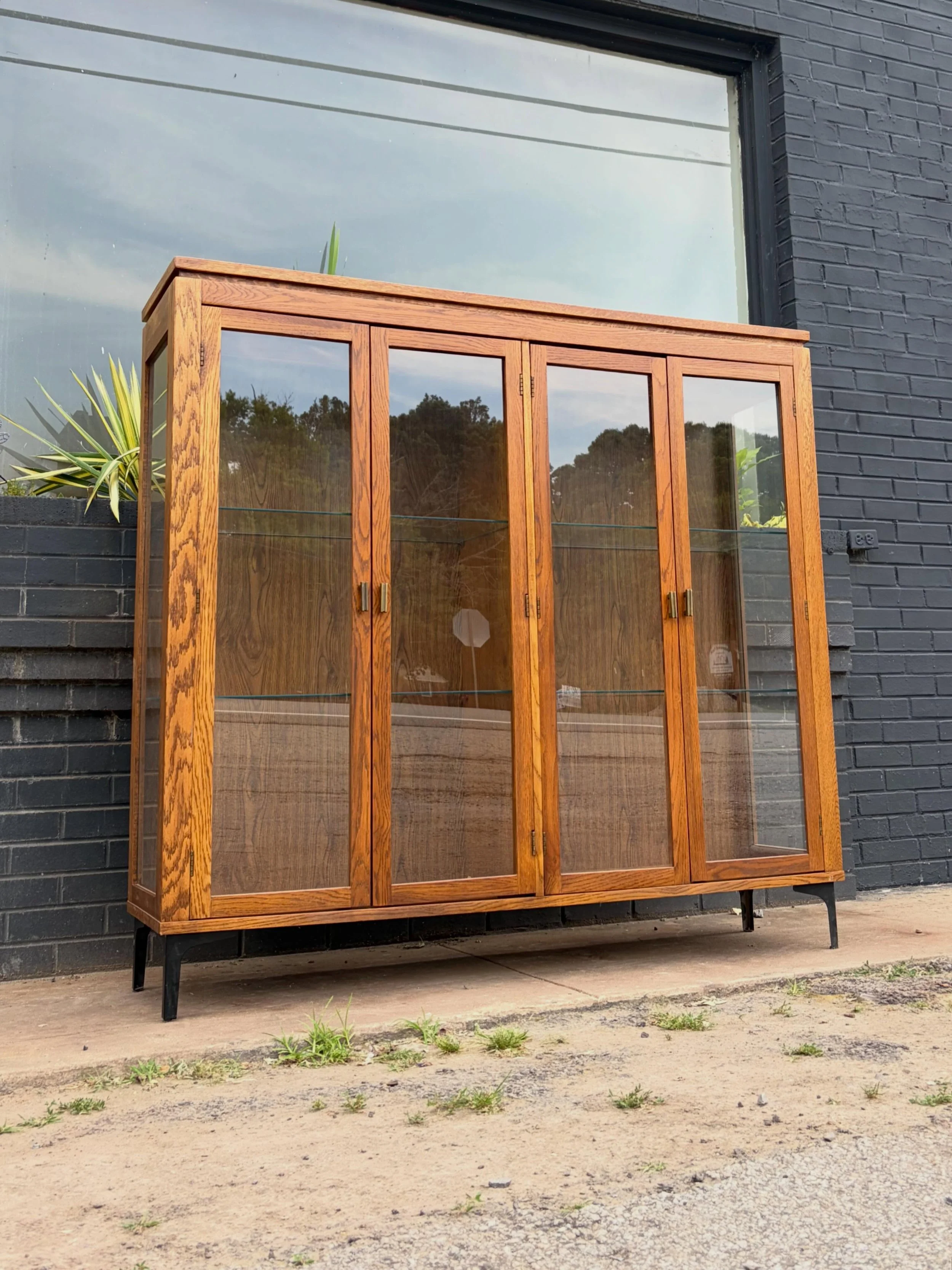 Available ! 
- - 
$545 : Post Modern Repurposed Display Hutch 
- - 
Dimensions: 59-16-56H 
- - 
Delivery $75:  VA, DC, MD, NC 
- - 
#mcm #midcenturyfurniture #midcentury #midcenturymodern