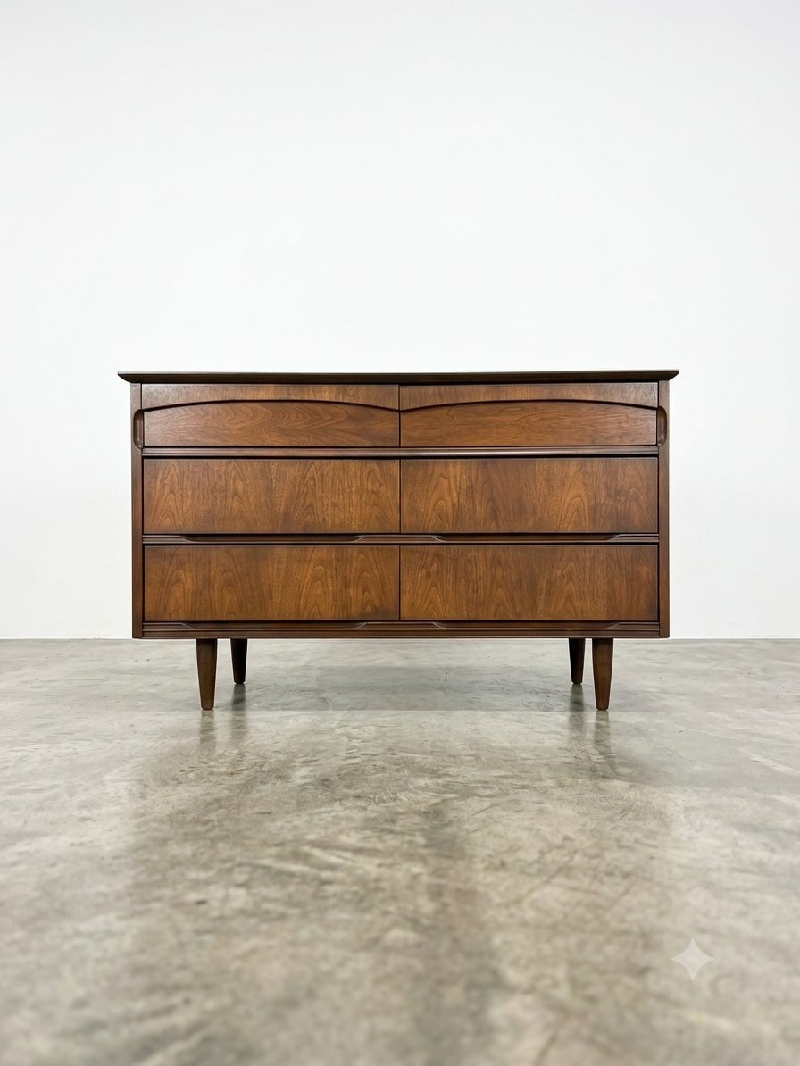 Available ! 
- - 
$695 / Vintage MCM 6-Drawer Dresser 
- - 
Dimensions: 50-18-30H 
- - 
Delivery $75:  VA, DC, MD, NC 
- - 
#mcm #midcenturyfurniture #midcentury #midcenturymodern