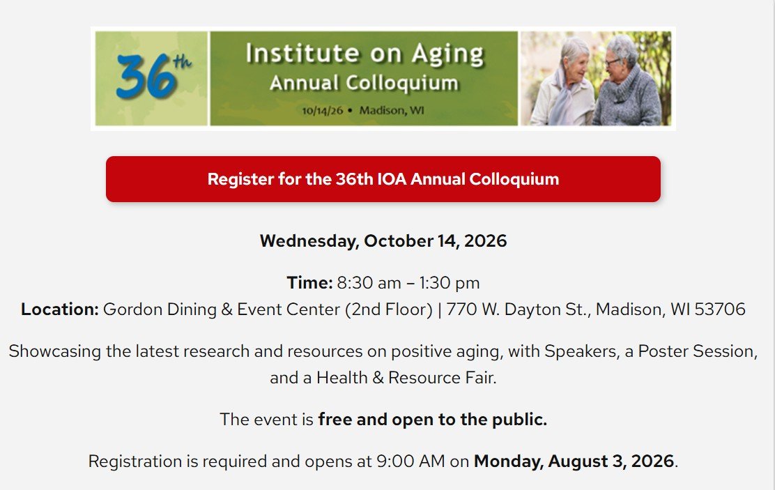  36th Institute on Aging Annual Colloquium