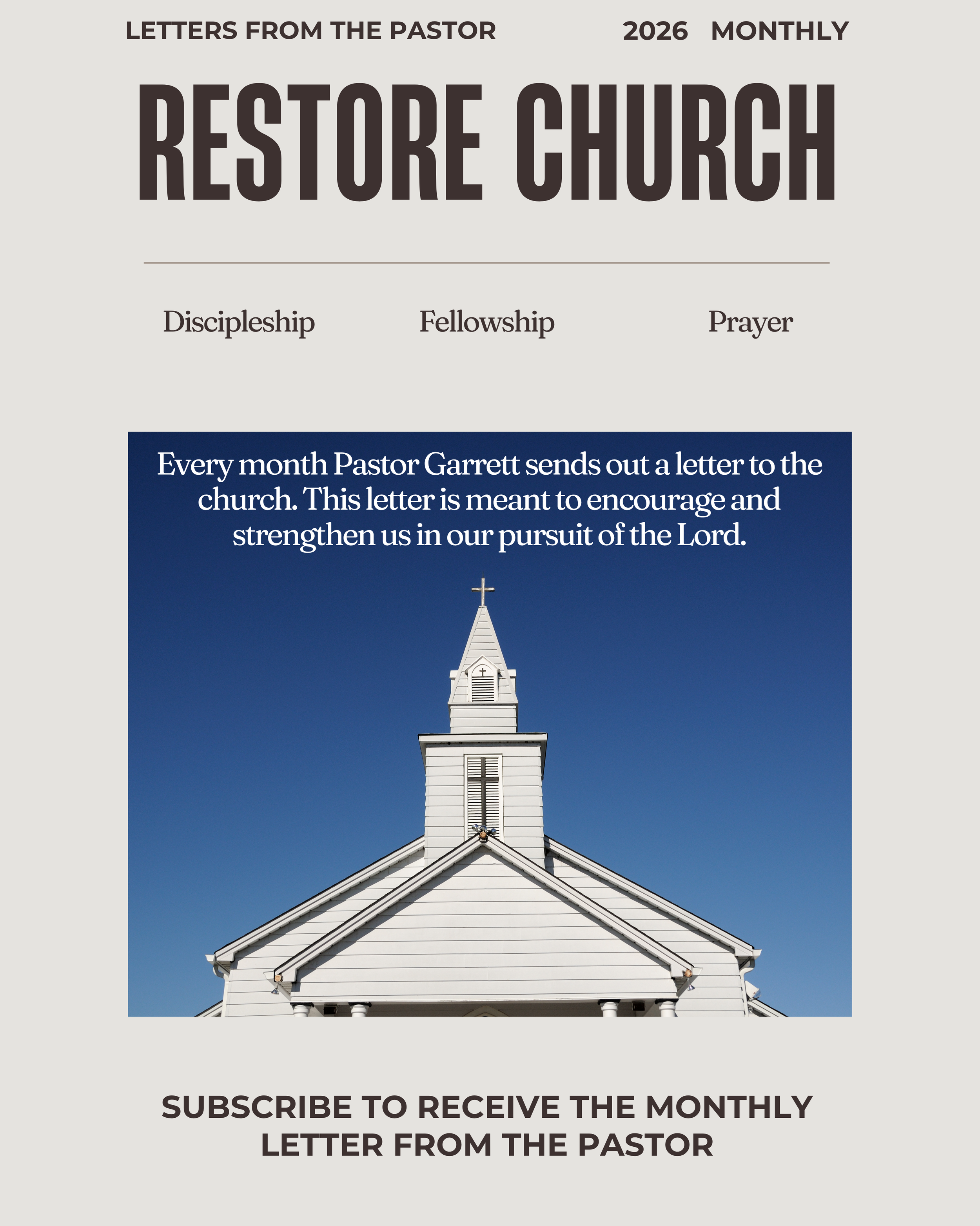 monthly letters from the pastor