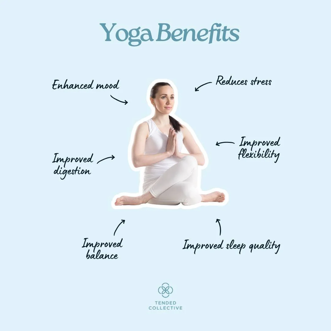 Find peace and clarity through yoga. Reduce stress and boost your mental wellbeing.

💙 Yoga is one of many ways to increase your mental and physical well-being. Follow along for more!