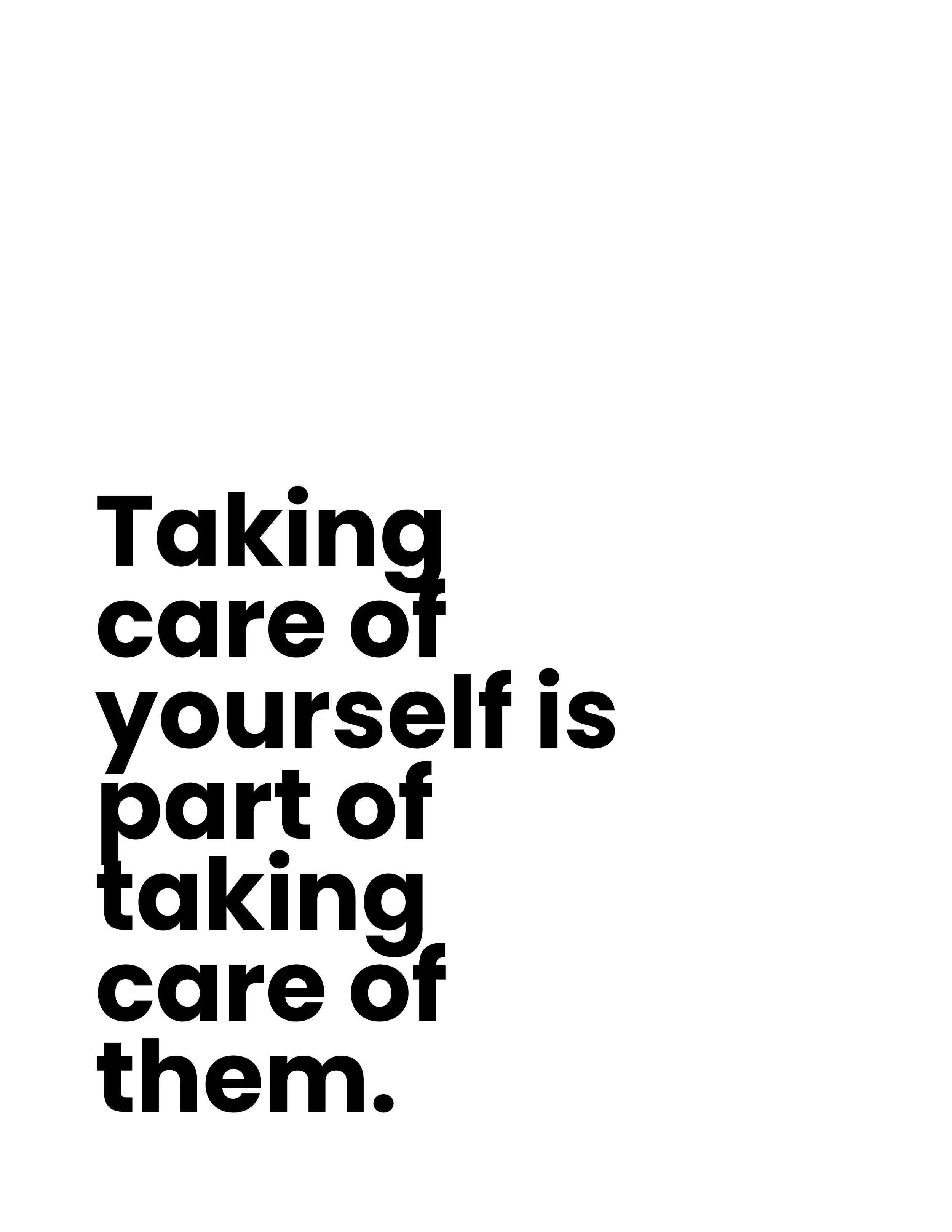 Taking Care of You Is the Job Card
