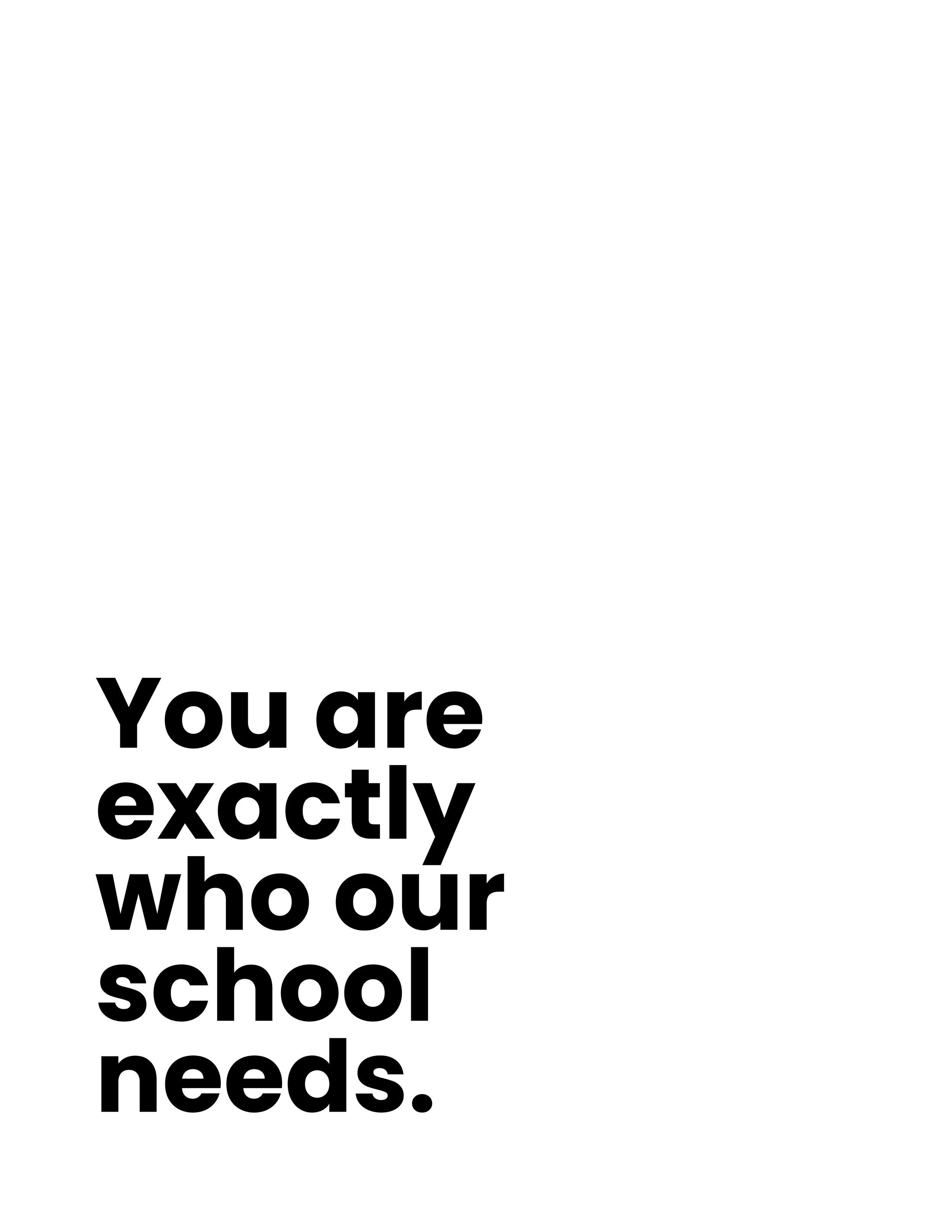 You Are Exactly Who We Need Card