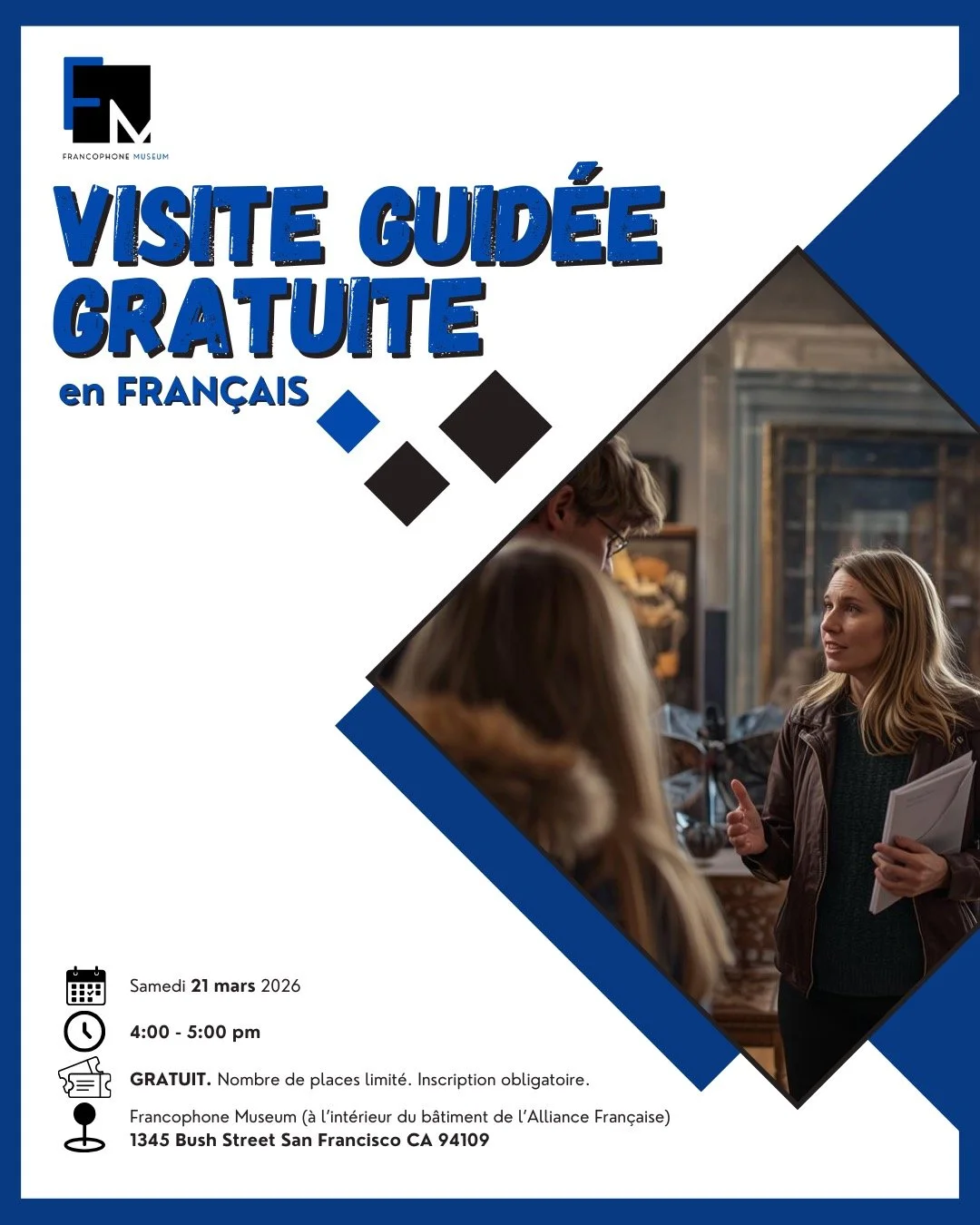 [VISITE GUID&Eacute;E GRATUITE] 🏛️
Apr&egrave;s un mois de f&eacute;vrier riche en rencontres, on remet &ccedil;a ! Ce mois de mars, venez d&eacute;couvrir le Francophone Museum avec notre nouvelle visite guid&eacute;e gratuite. 🇫🇷
Curieux de d&ea