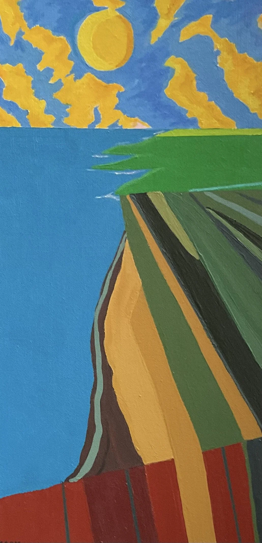 Carmi, Cubistic Bay, acrylic on canvas, 24x12 $400.jpeg