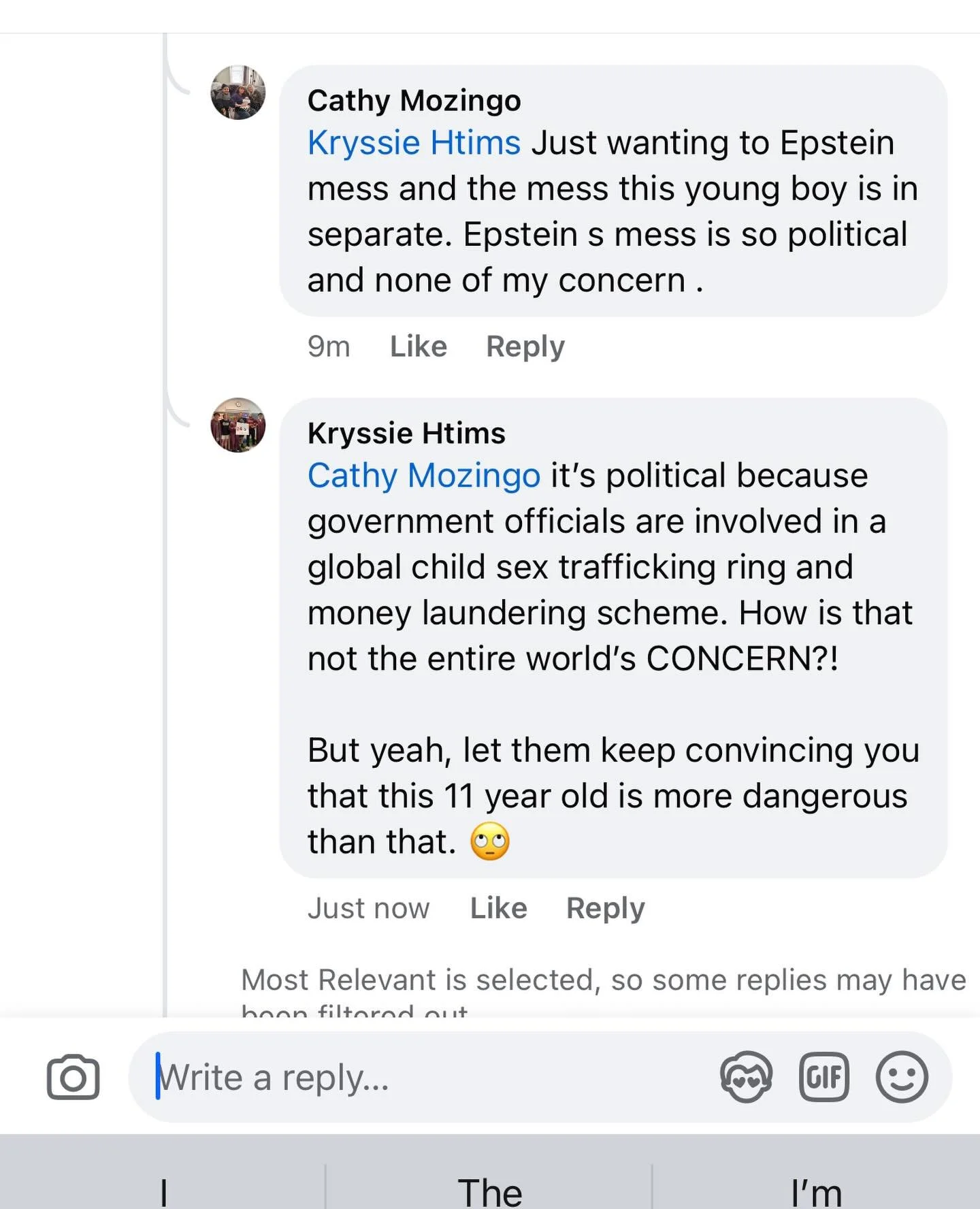 My brain hurts from trying to comprehend this mindset. 
White women need to wake up, the women and girls you clam to love can hear you. 
The patriarchy lives on because of our compliance, silence, and internalized self-hatred that we project on every