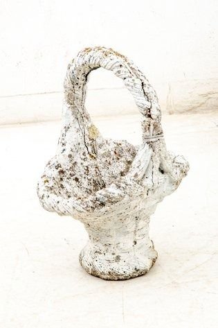 Charming white concrete basket