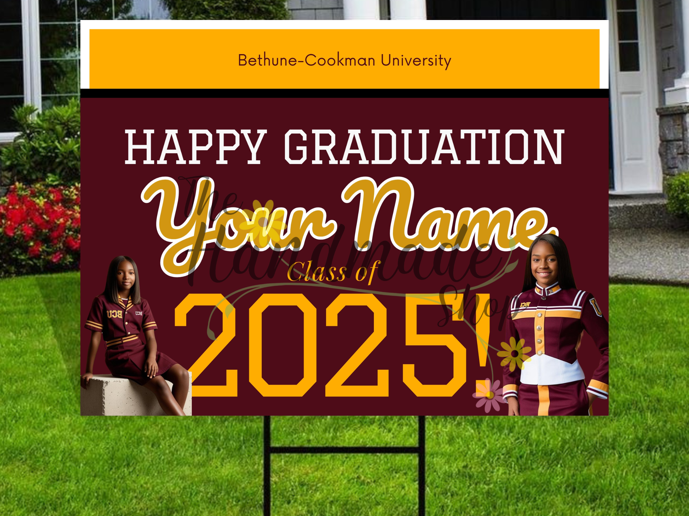 Burgundy and Gold Yard Sign