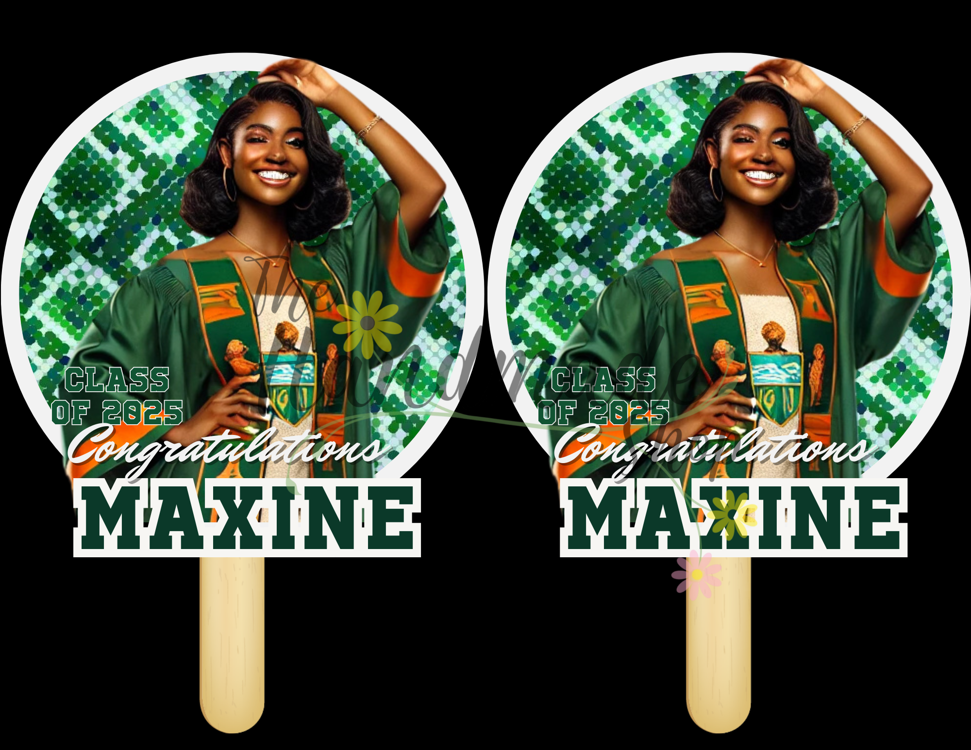 Green and Orange Graduation Fan