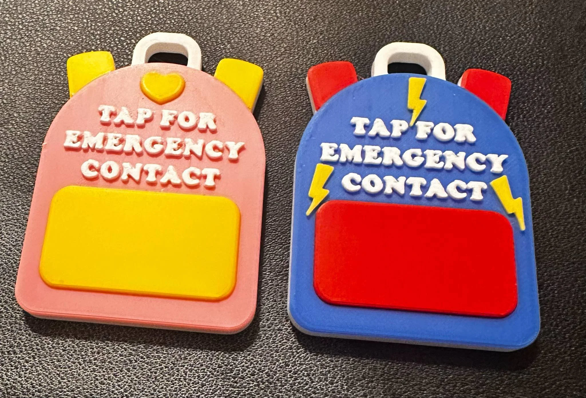Blue Scannable Emergency Contact Backpack NFC Tags