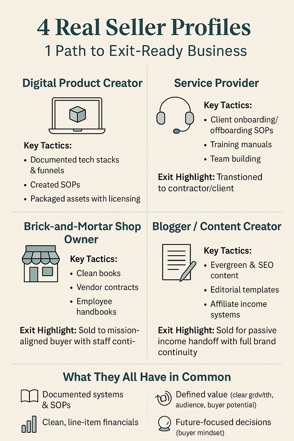 4 Business owners that can sell