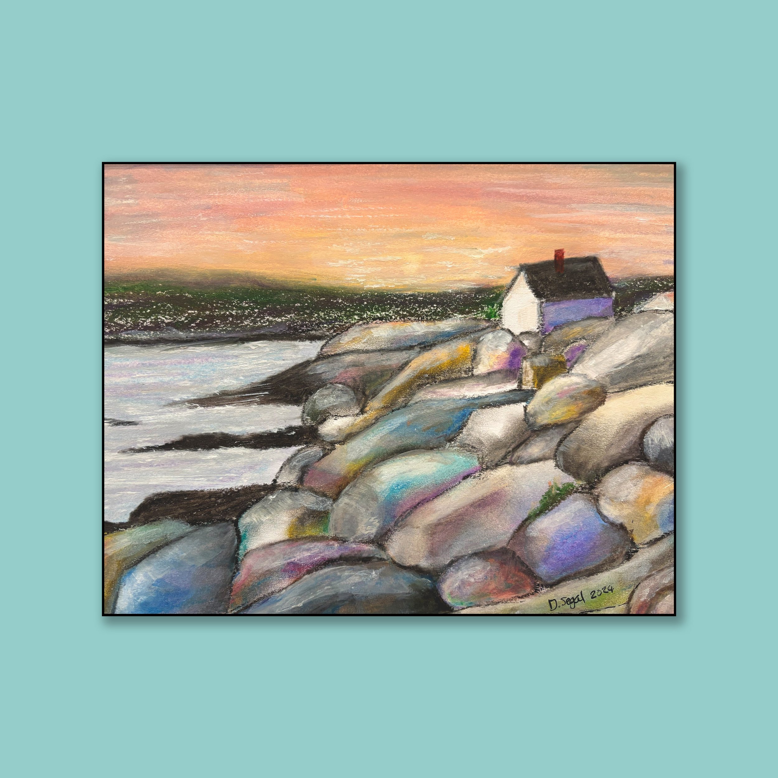 Rocky Shore at Peggy's Cove - Pastel