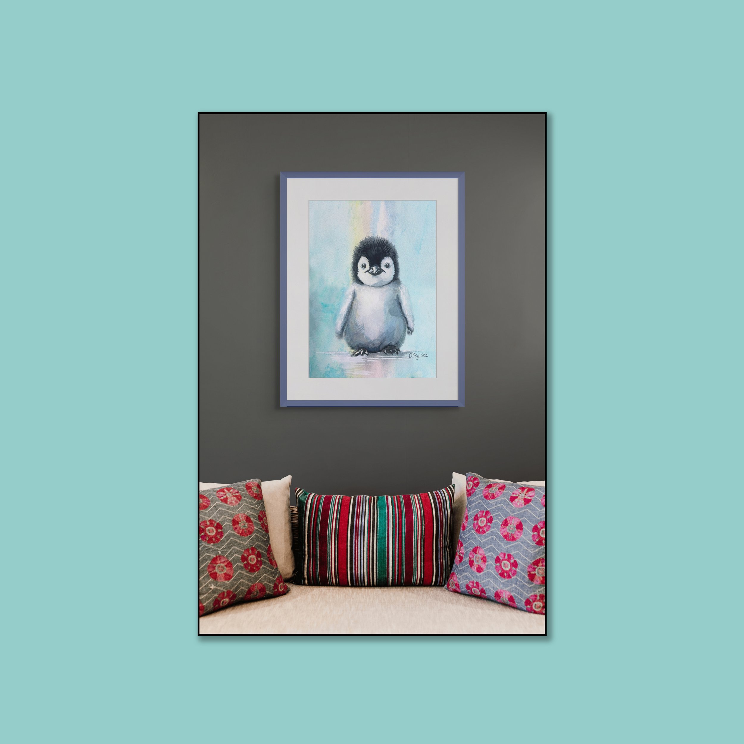 Penguin b _ for Artplacer_FLYBABY ART _in turqouise square.jpg