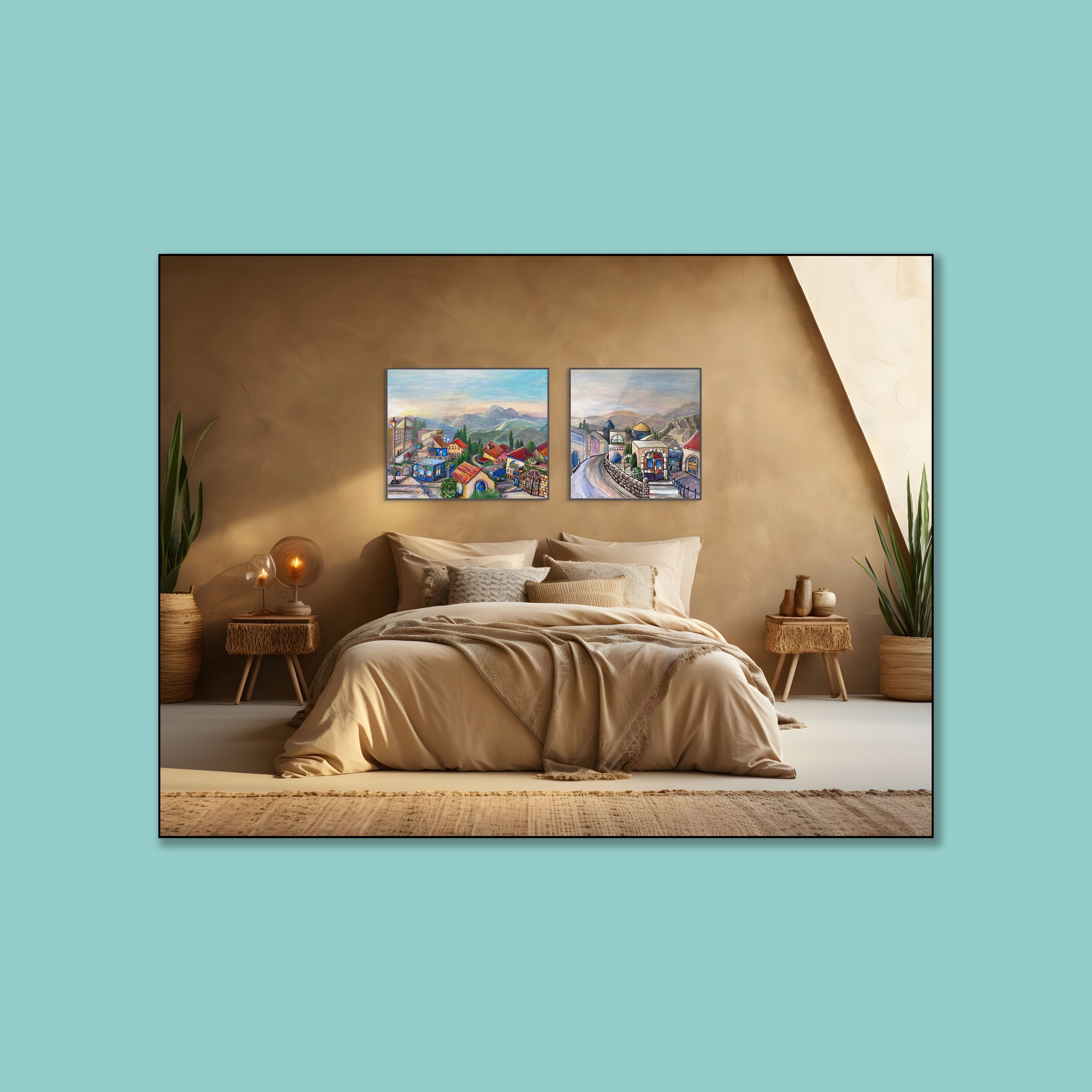 2x Tzfat_ for Artplacer_FLYBABY ART _in turqouise square.jpg
