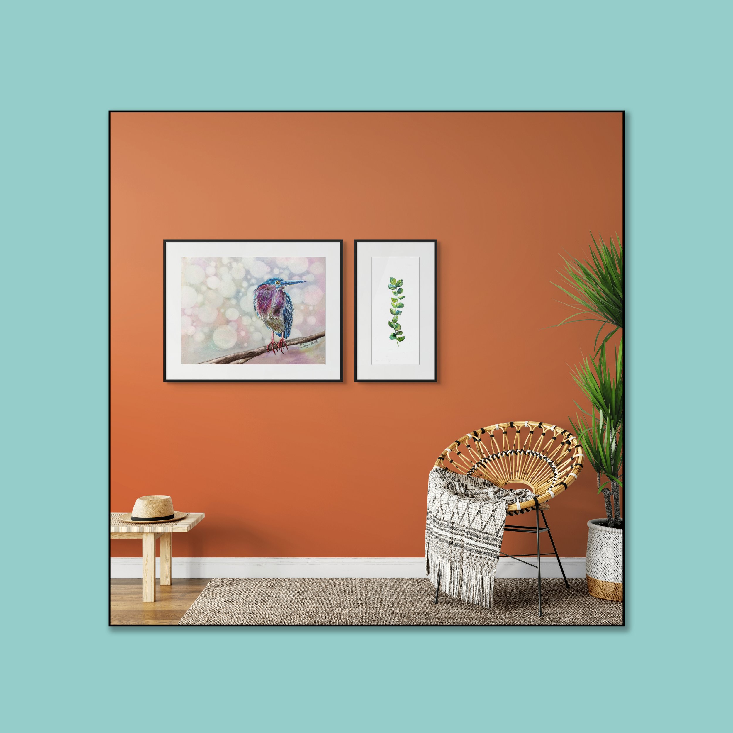 Green Heron _ for Artplacer_FLYBABY ART _in turqouise square-Recovered.jpg