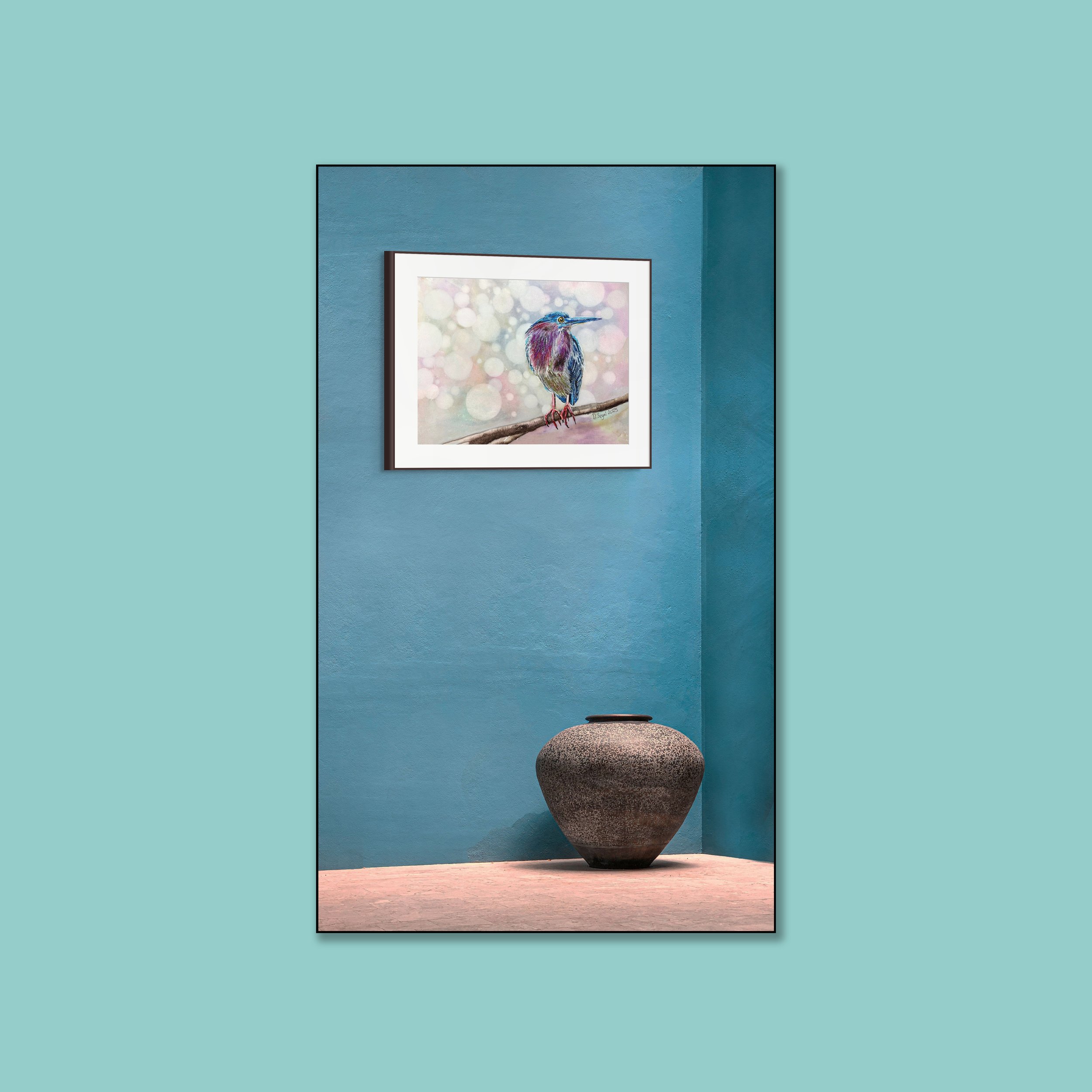 Green Heron _ for Artplacer_FLYBABY ART _in turqouise square.jpg