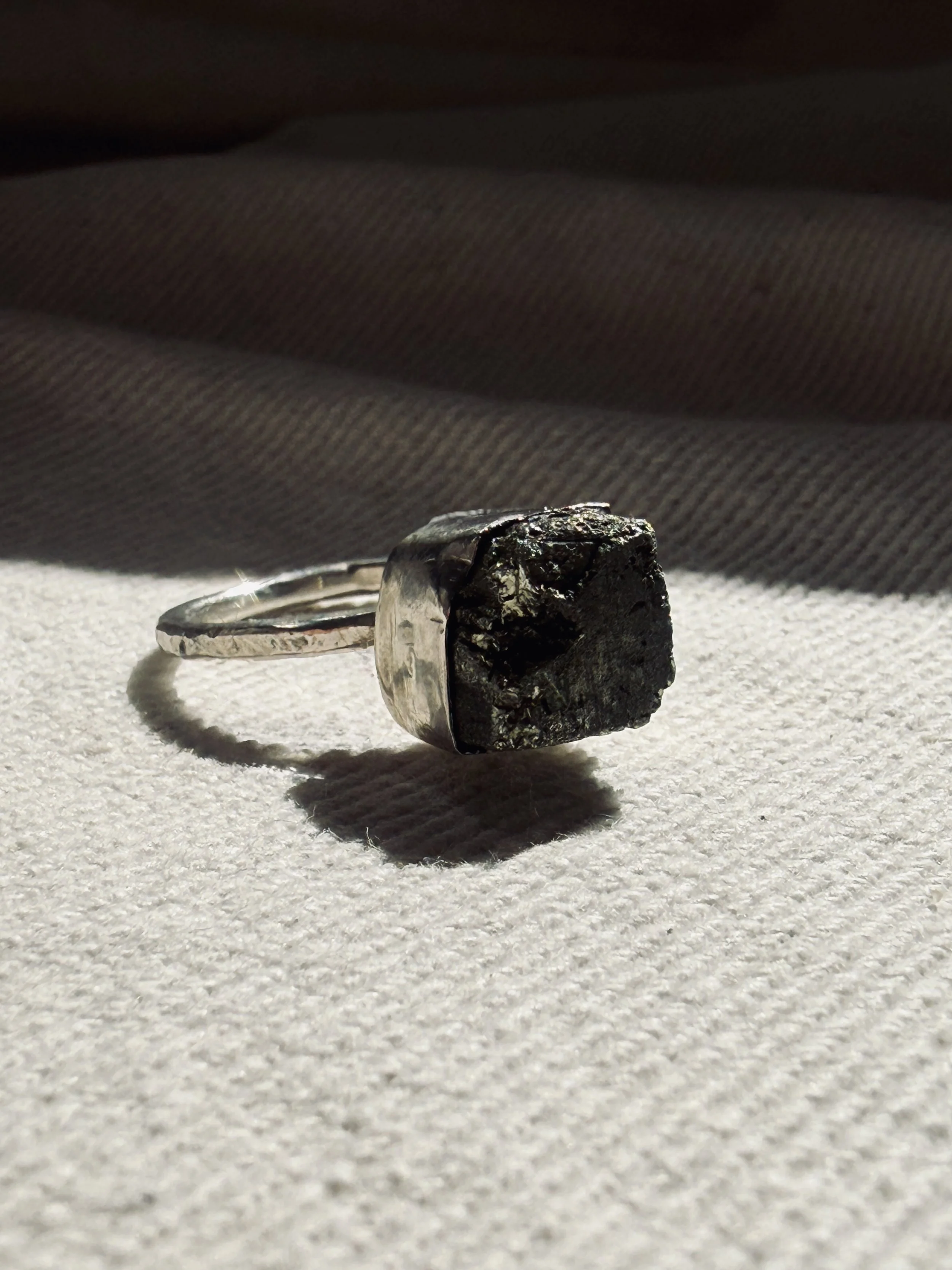 Raw Pyrite Ring
